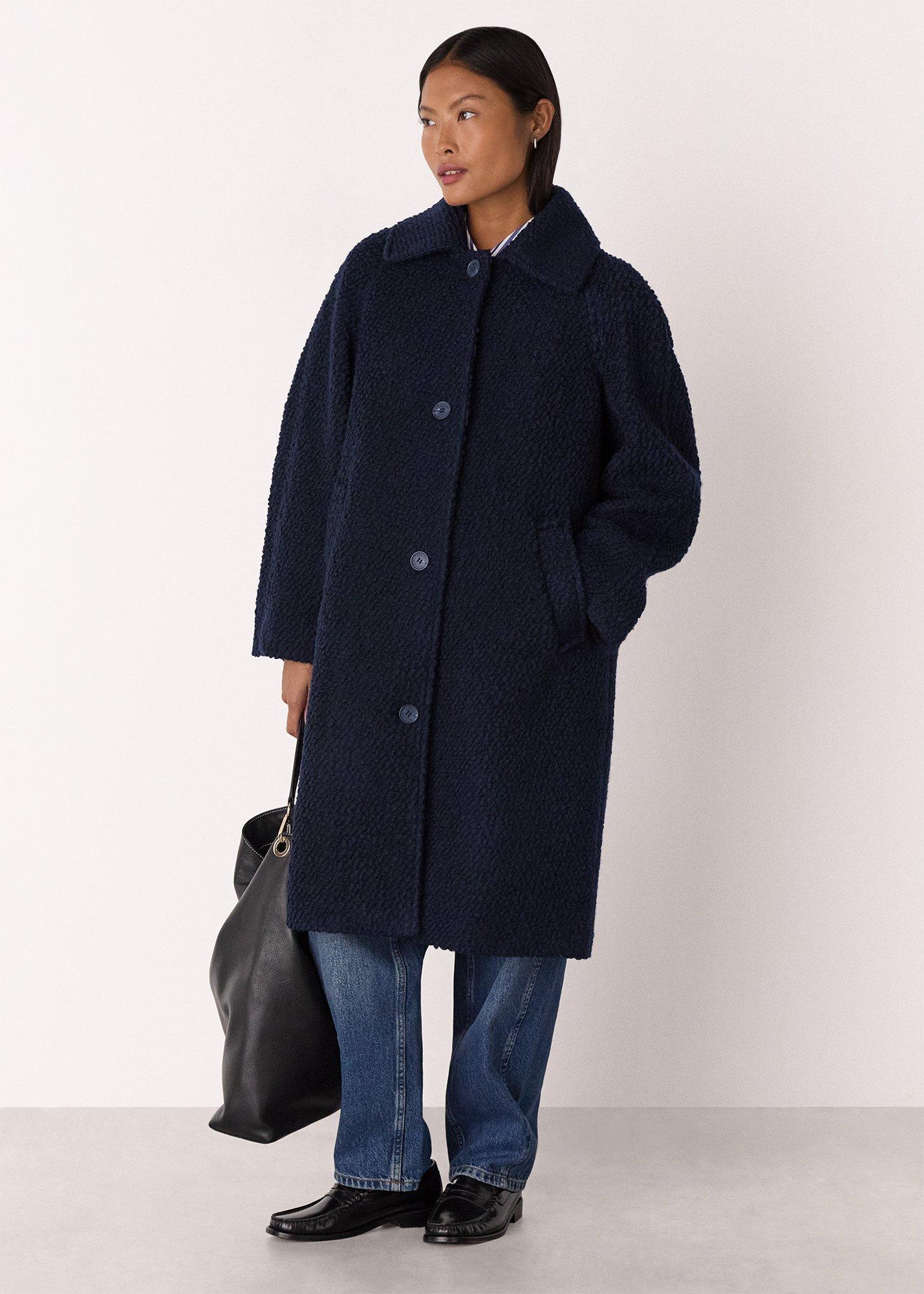 Navy Romy Boucle Coat
