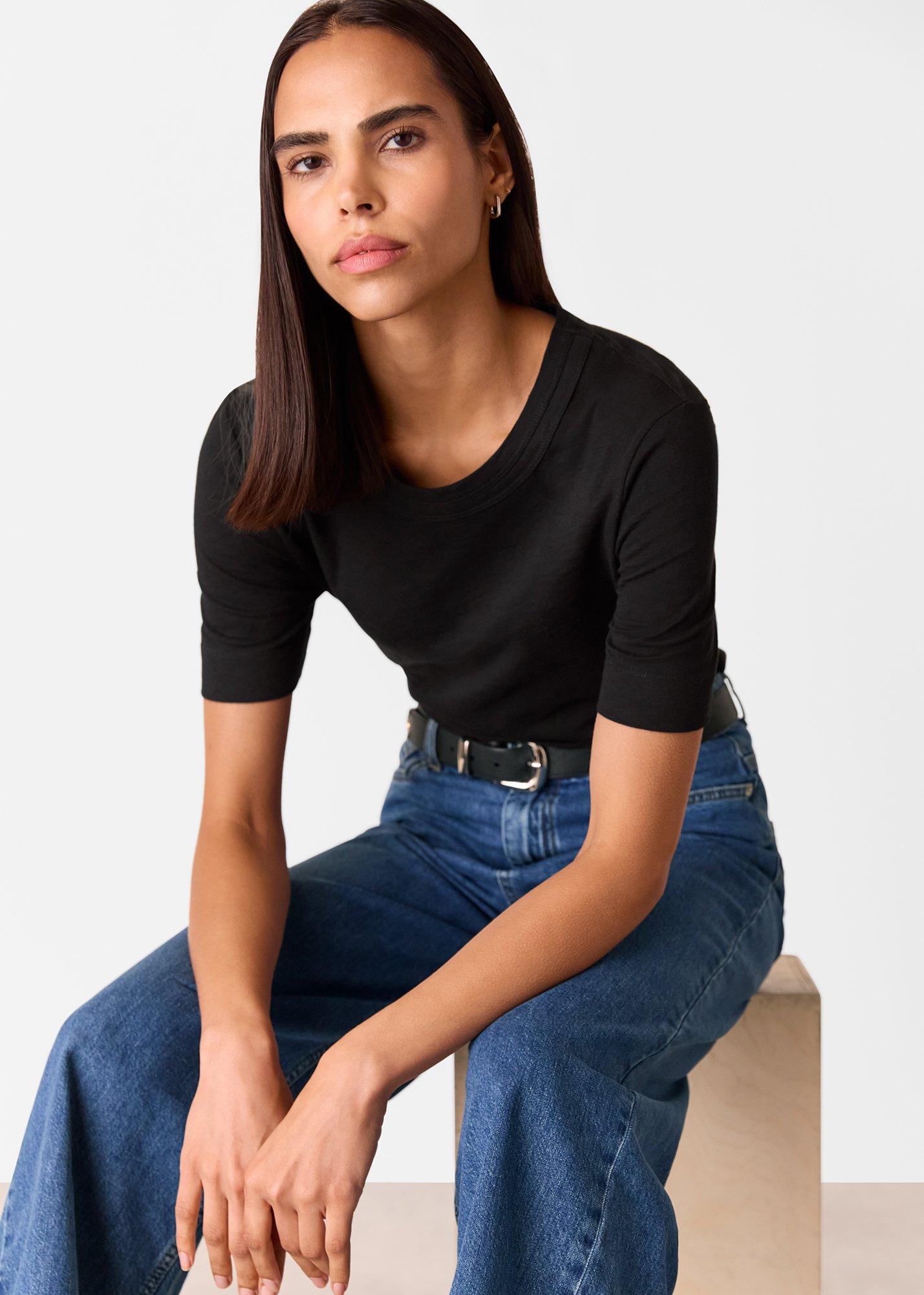 Black Rosa Double Trim T-Shirt