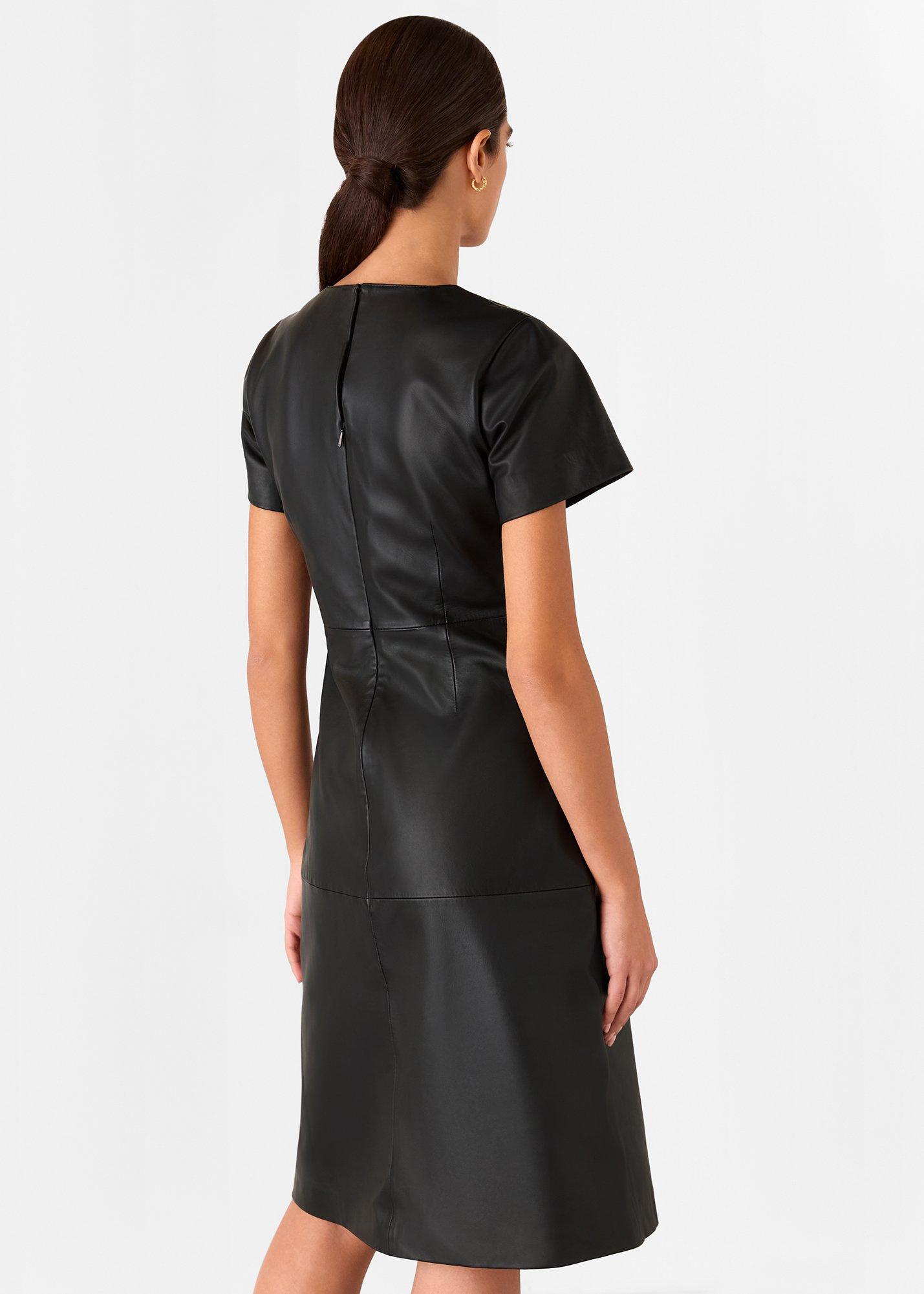 Rosamund A Line Leather Dress