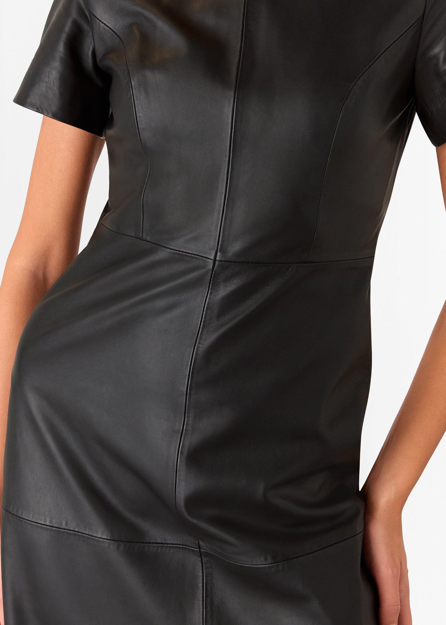Rosamund A Line Leather Dress