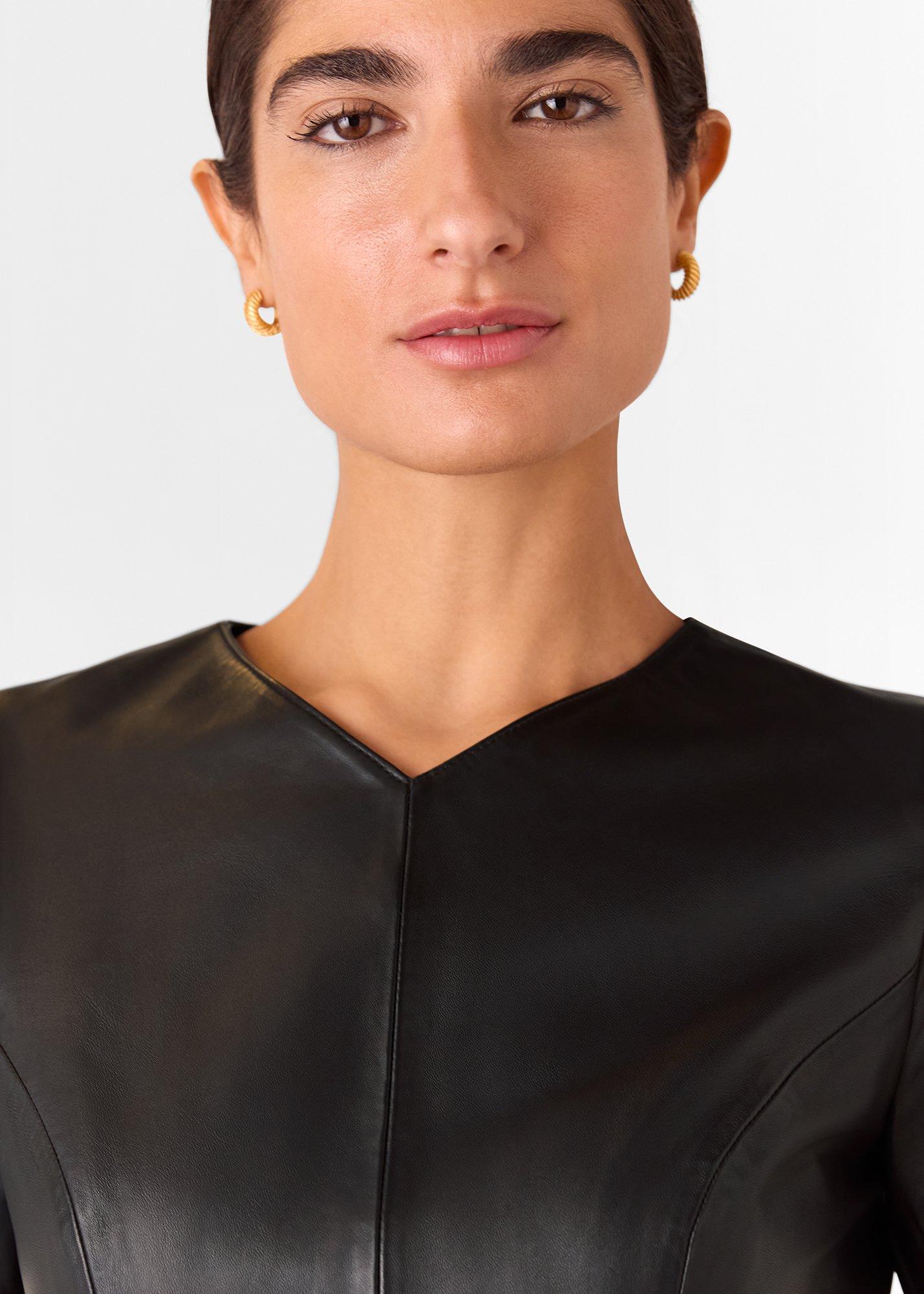 Rosamund A Line Leather Dress