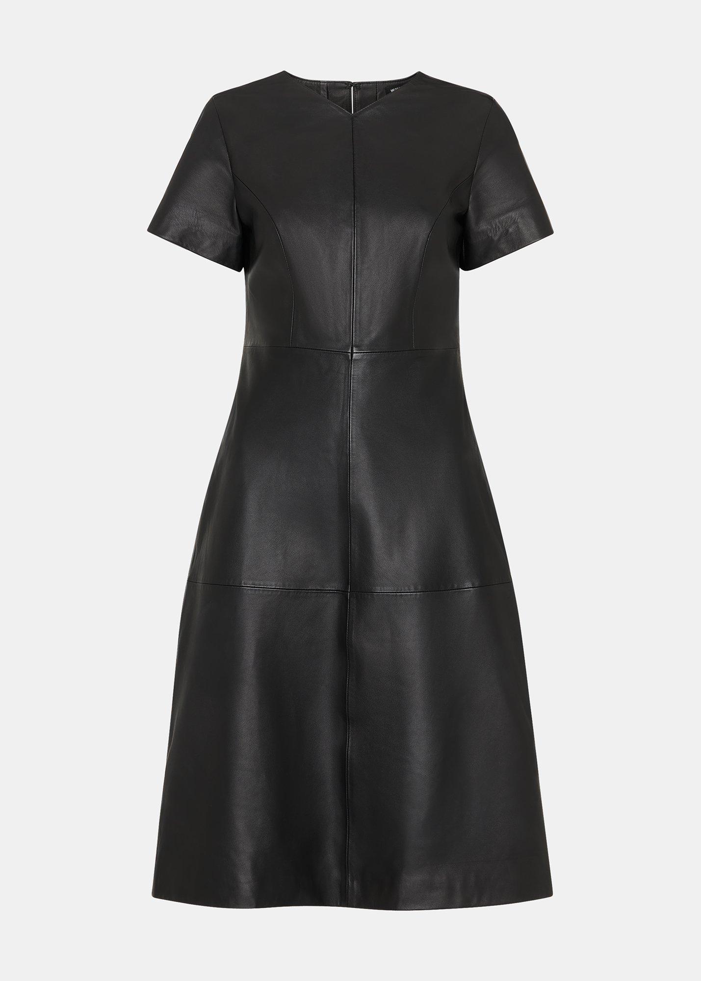Rosamund A Line Leather Dress