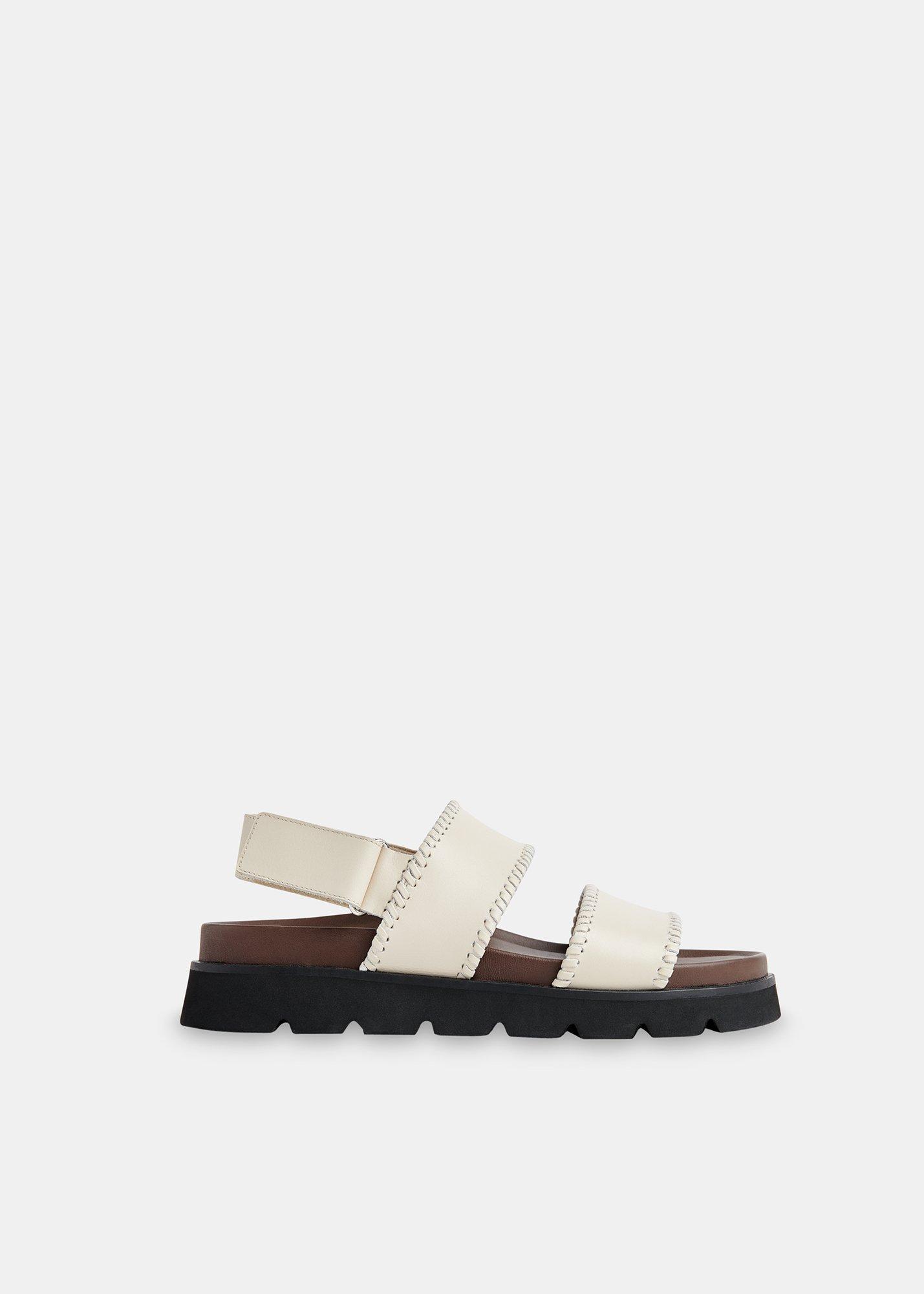 Ivory Ruben Whipstitch Velcro Sandal