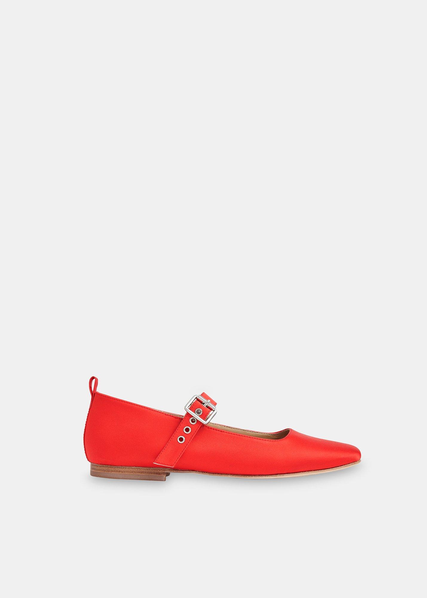 Red Elba Satin Ballet Pump