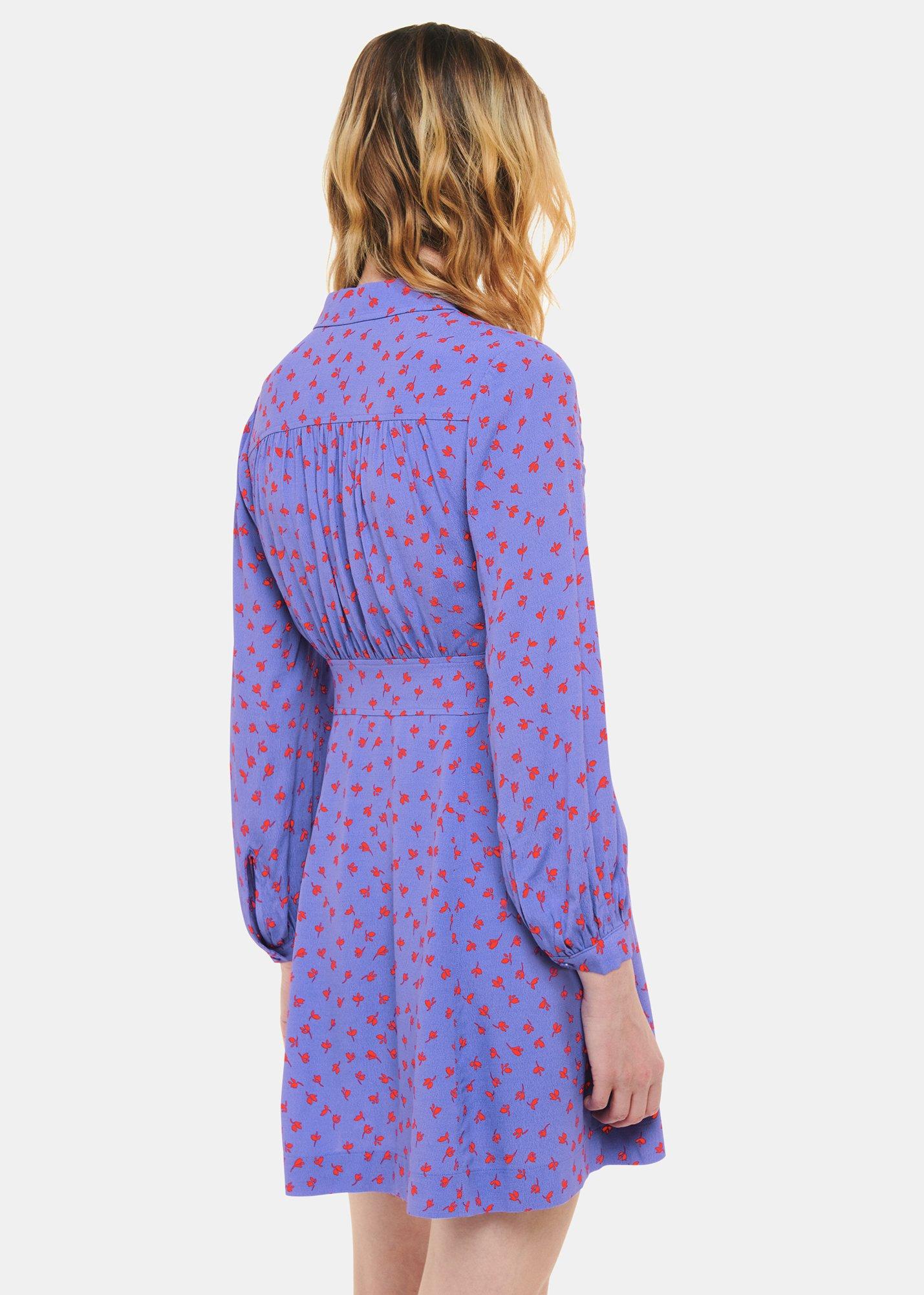 Purple Petite Scattered Petals Print Dress