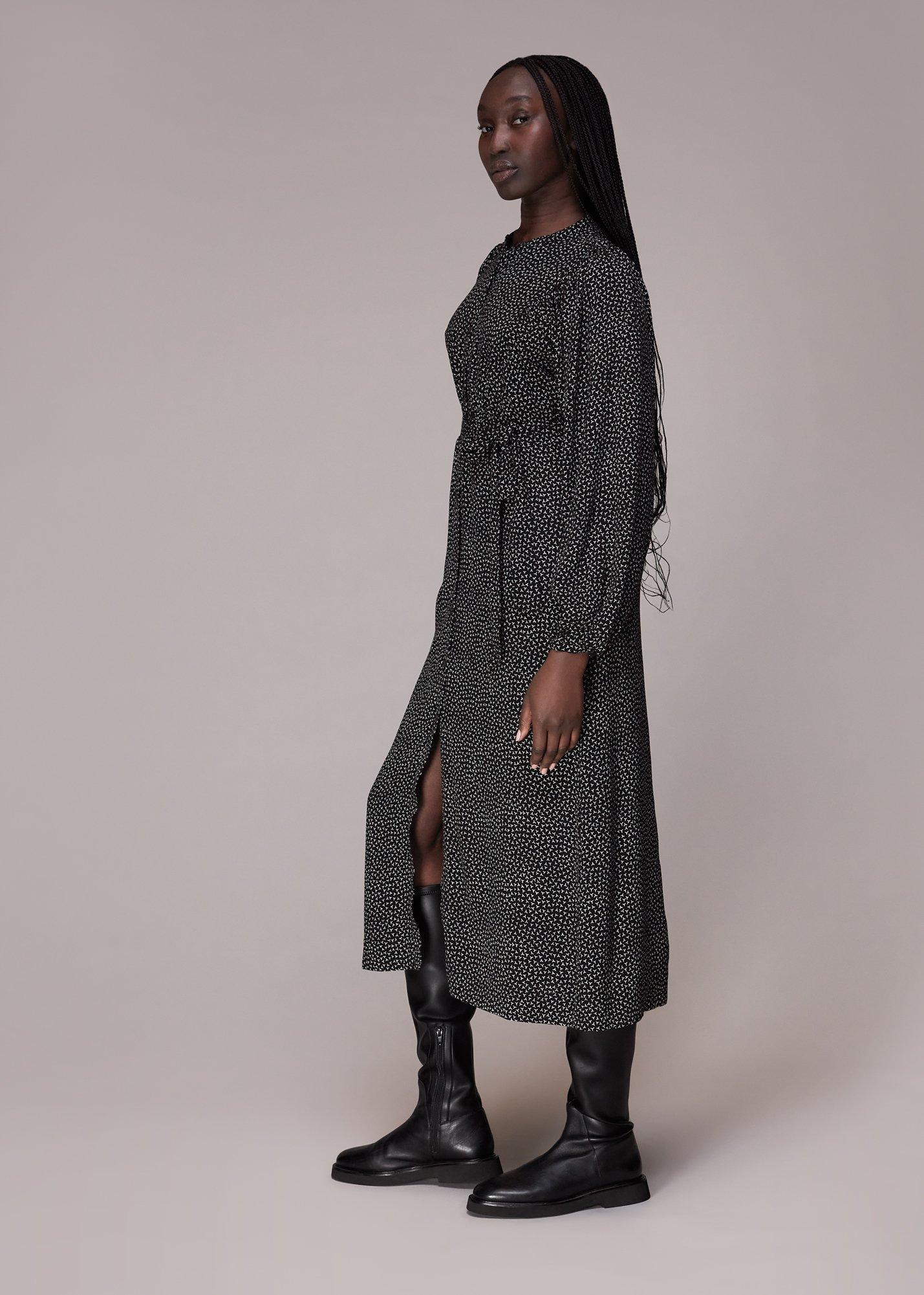 Scattered Y Print Midi Dress