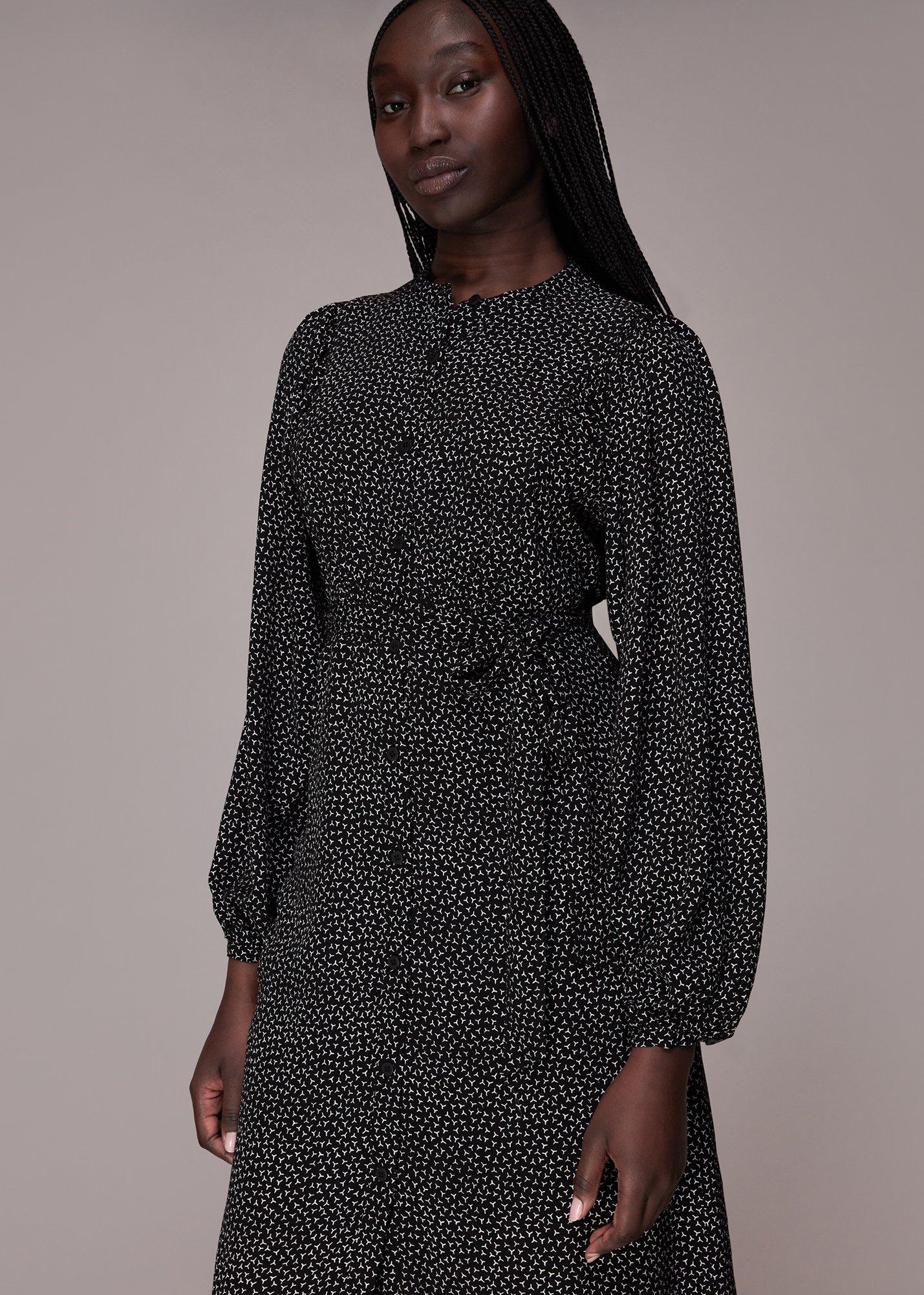 Scattered Y Print Midi Dress