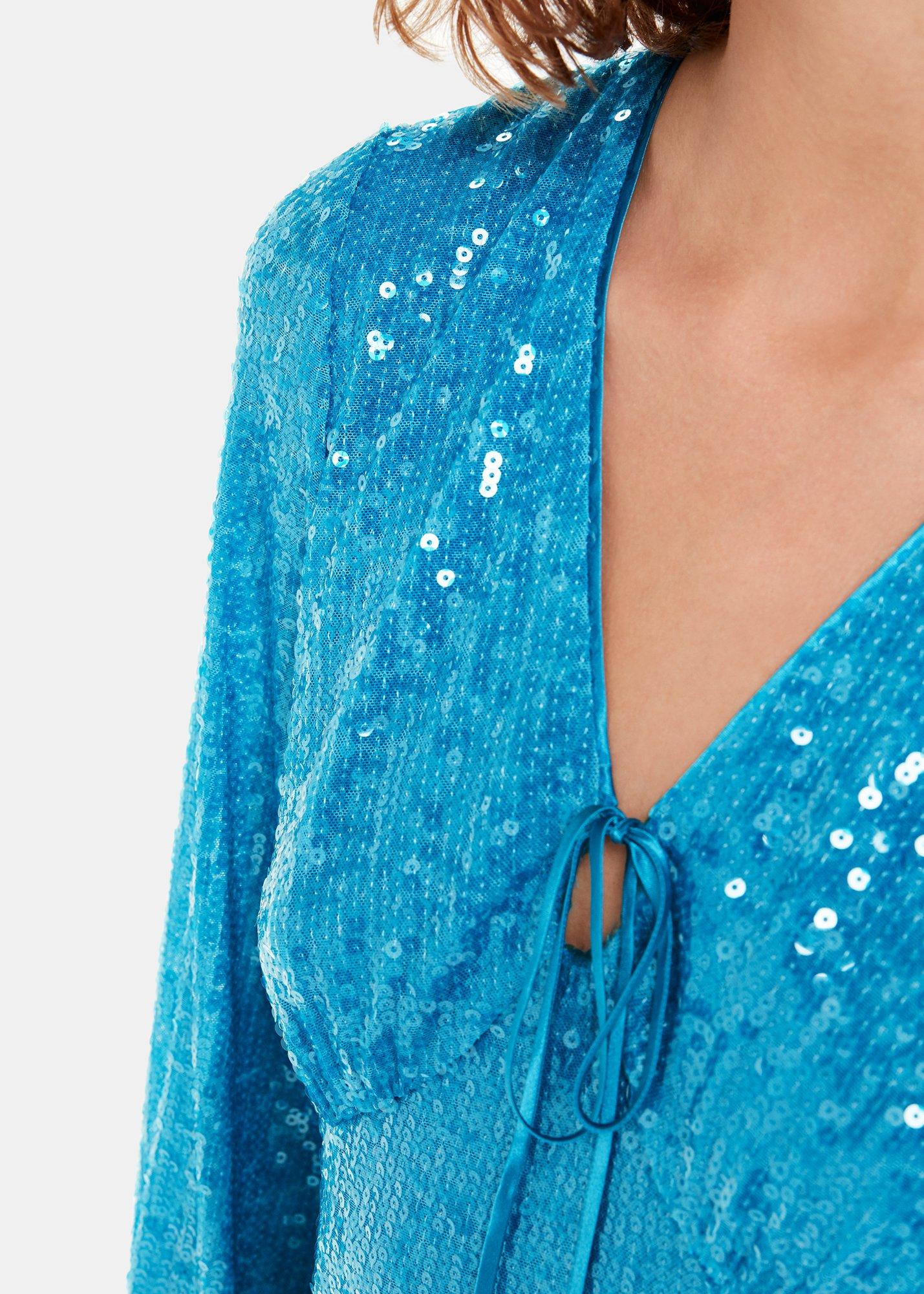 Petite Sequin Keyhole Midi Dress