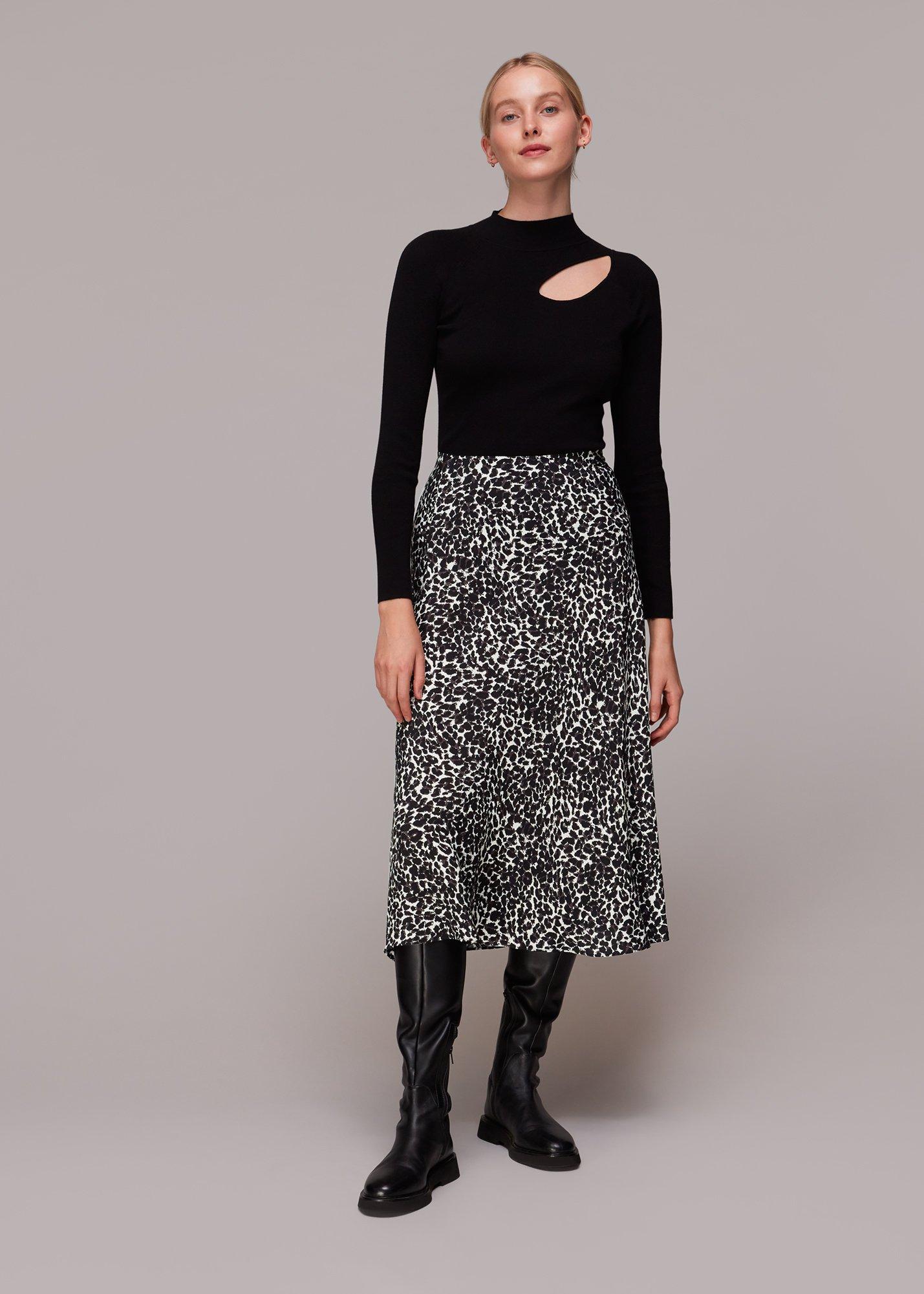 Shadow Leopard Bias Cut Skirt