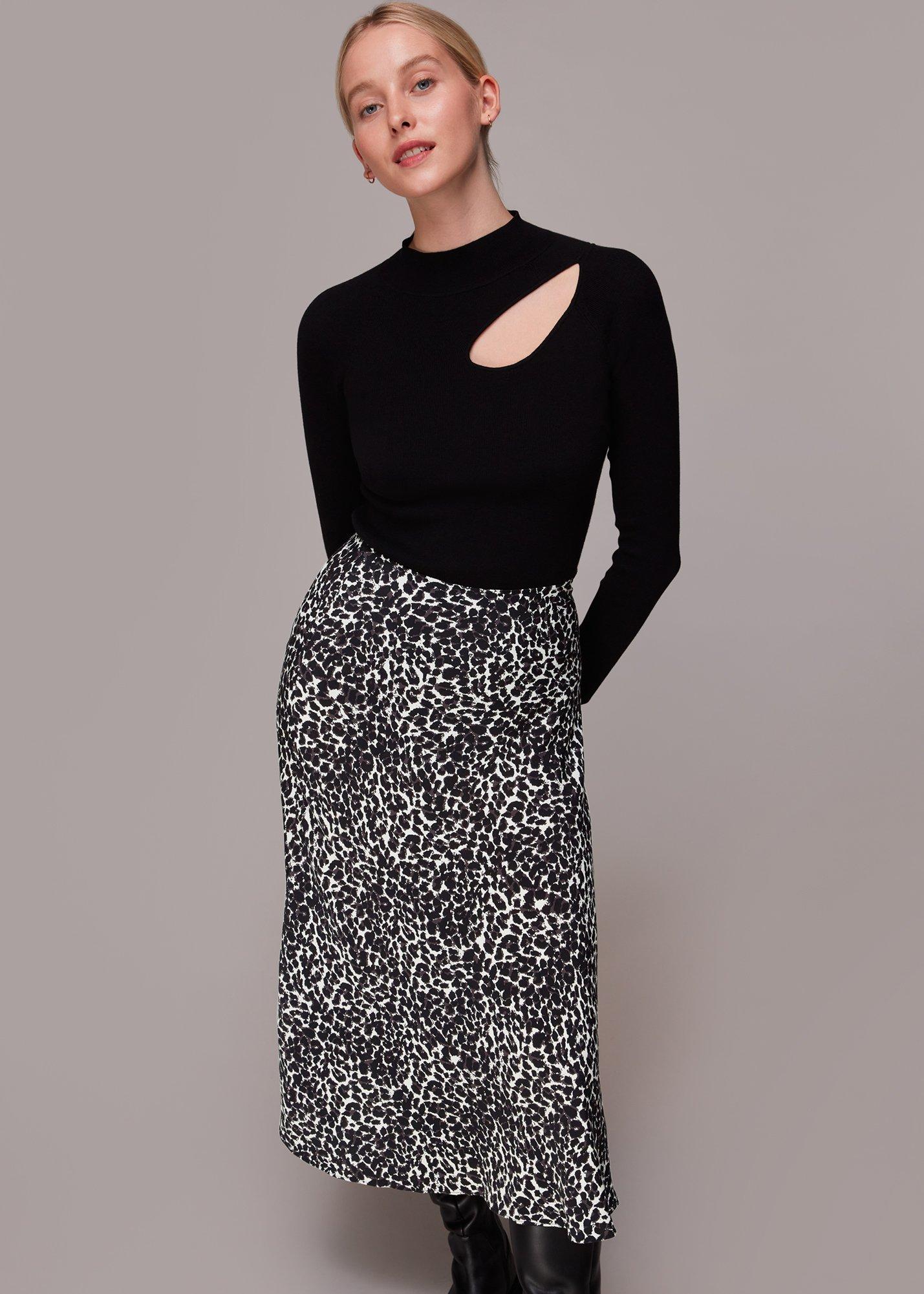 Shadow Leopard Bias Cut Skirt