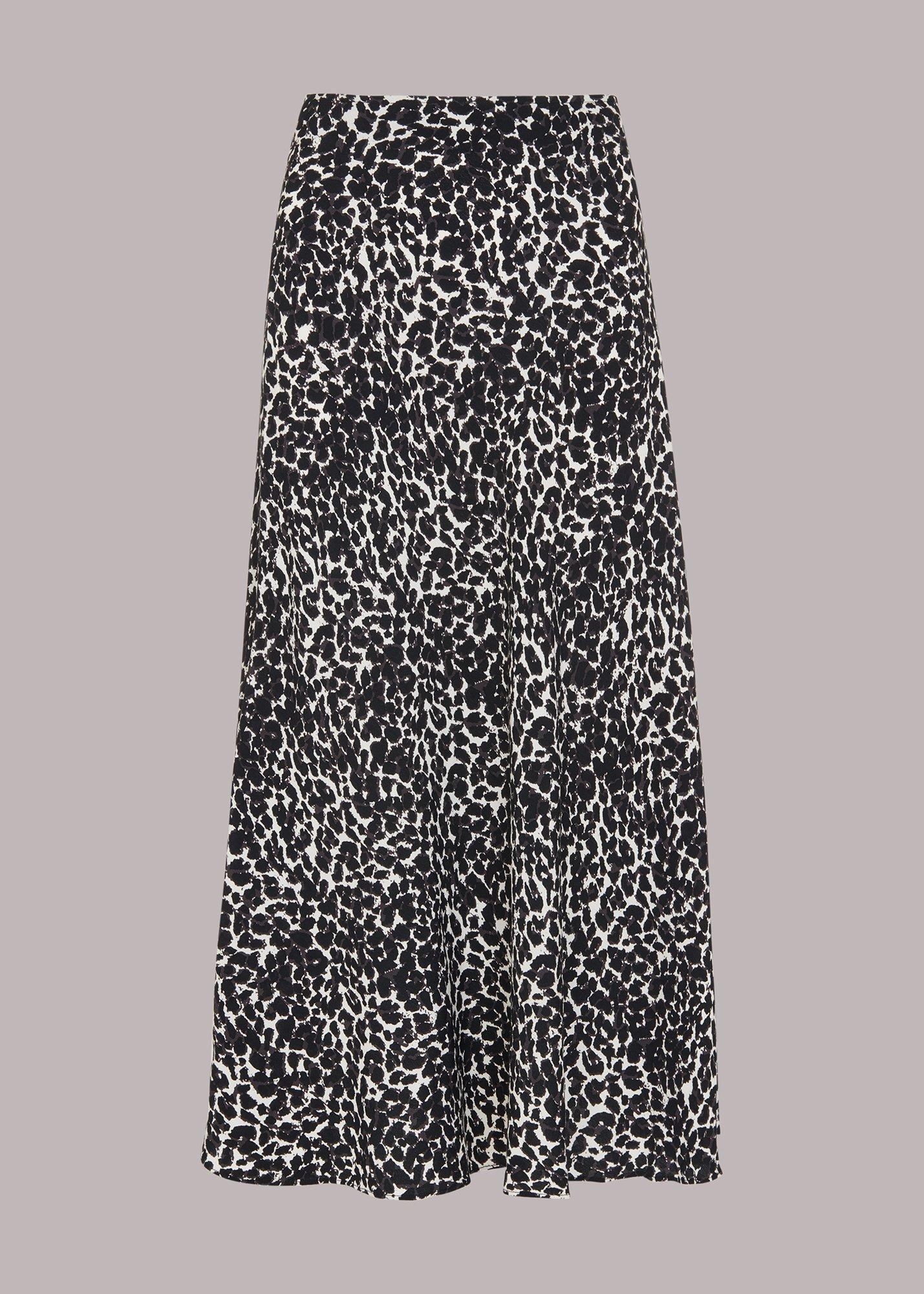 Shadow Leopard Bias Cut Skirt