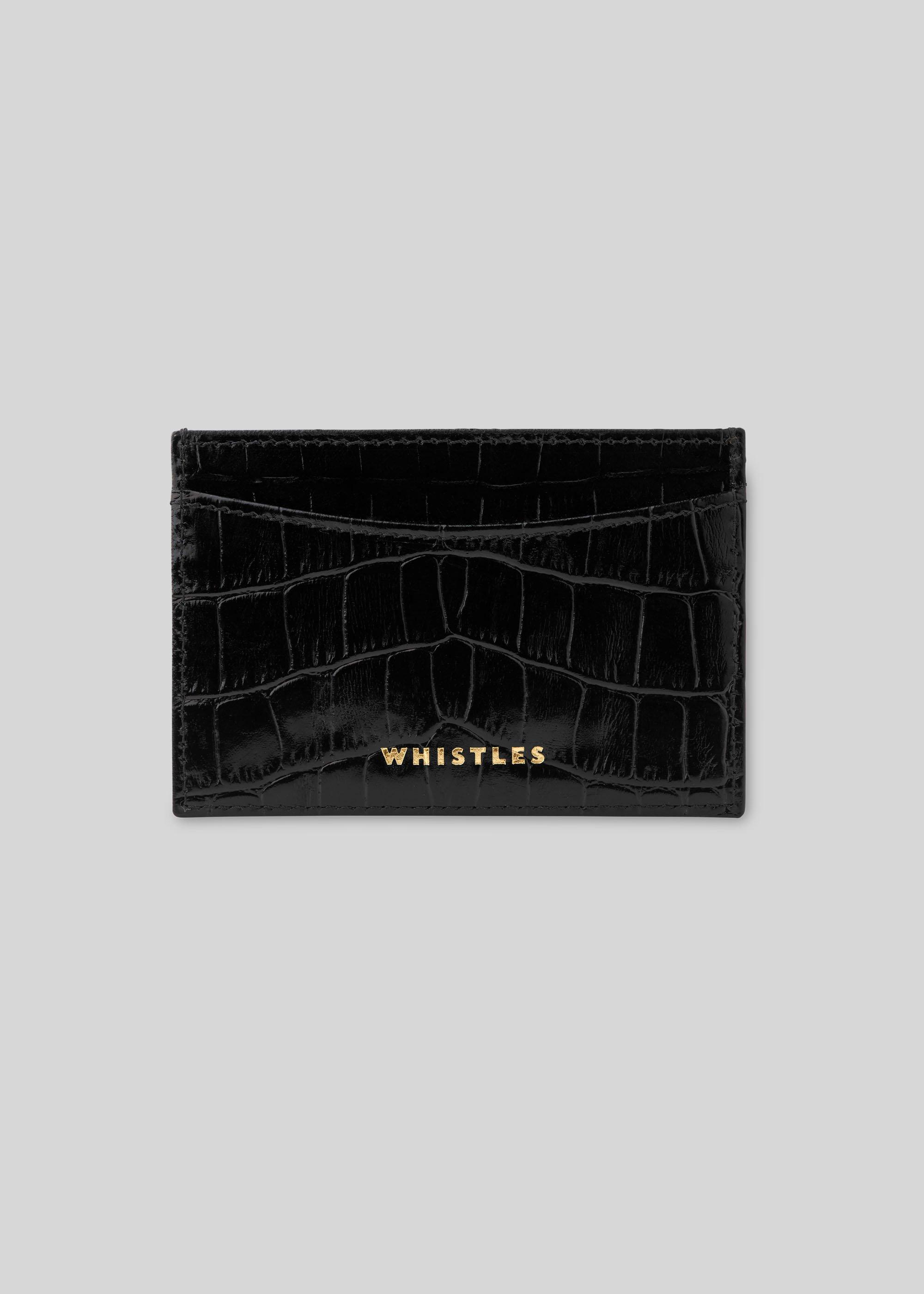 Black Shiny Croc Card Holder