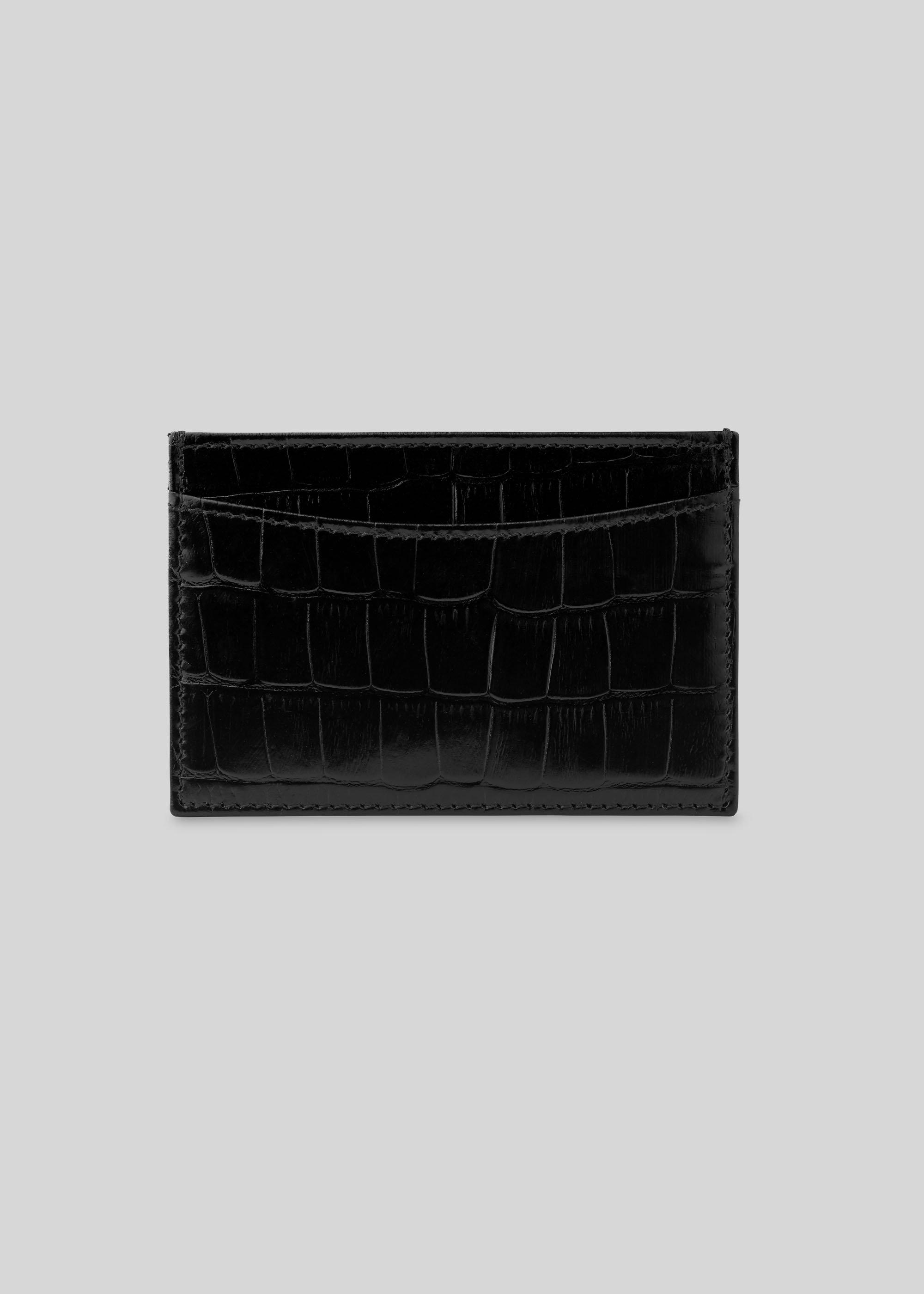 Black Shiny Croc Card Holder