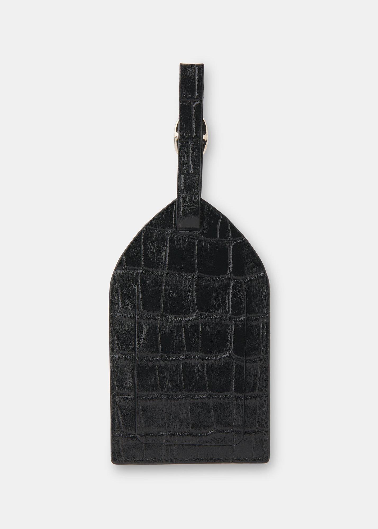 Black Shiny Croc Luggage Tag