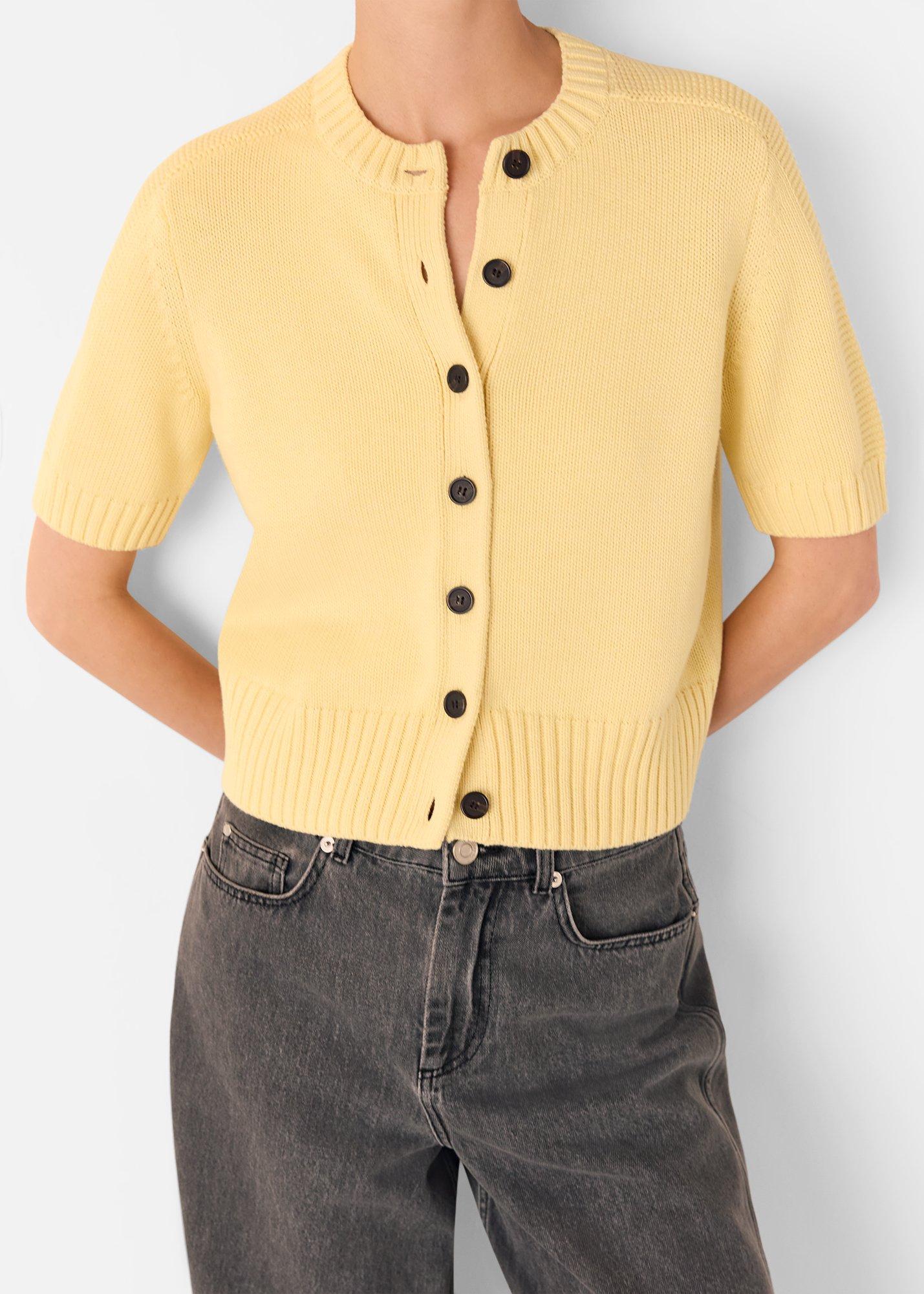 Short Sleeve Button Cardigan