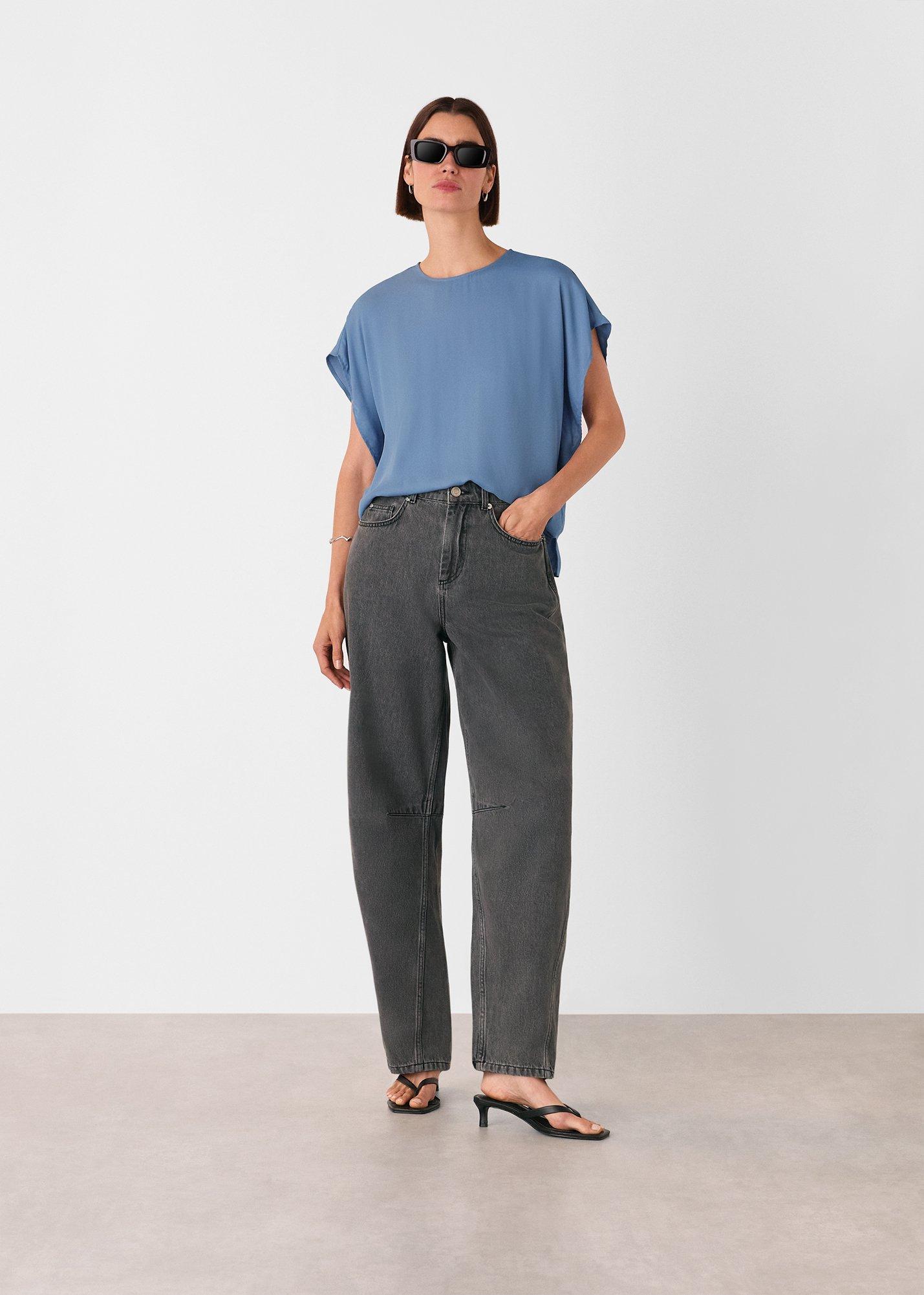 Short Sleeve Crepe Shell Top