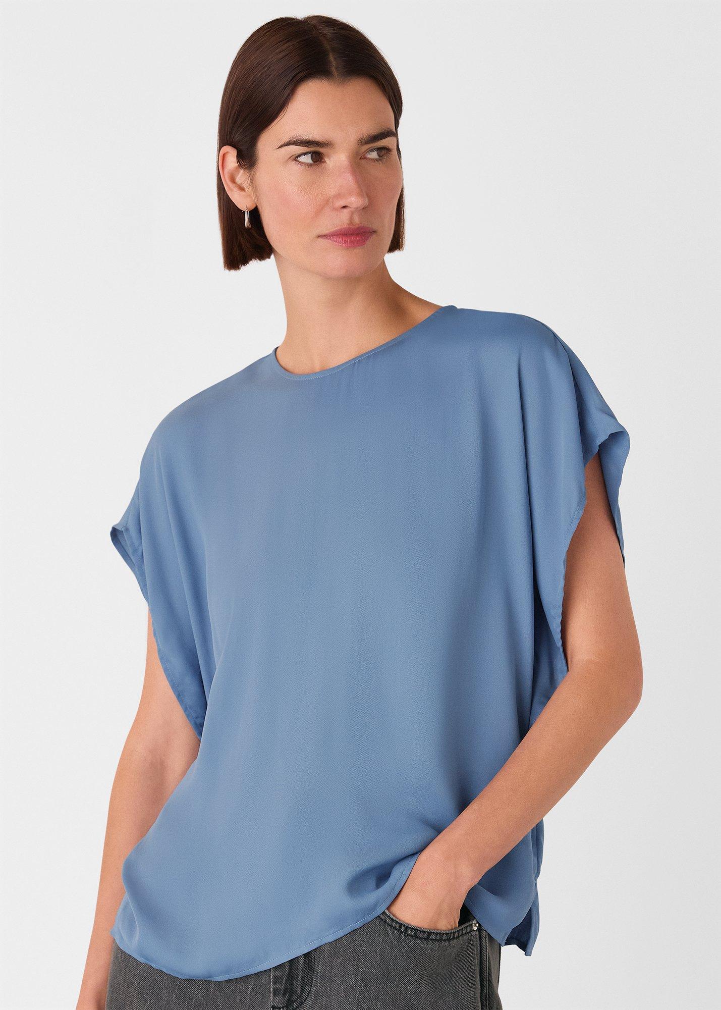 Short Sleeve Crepe Shell Top