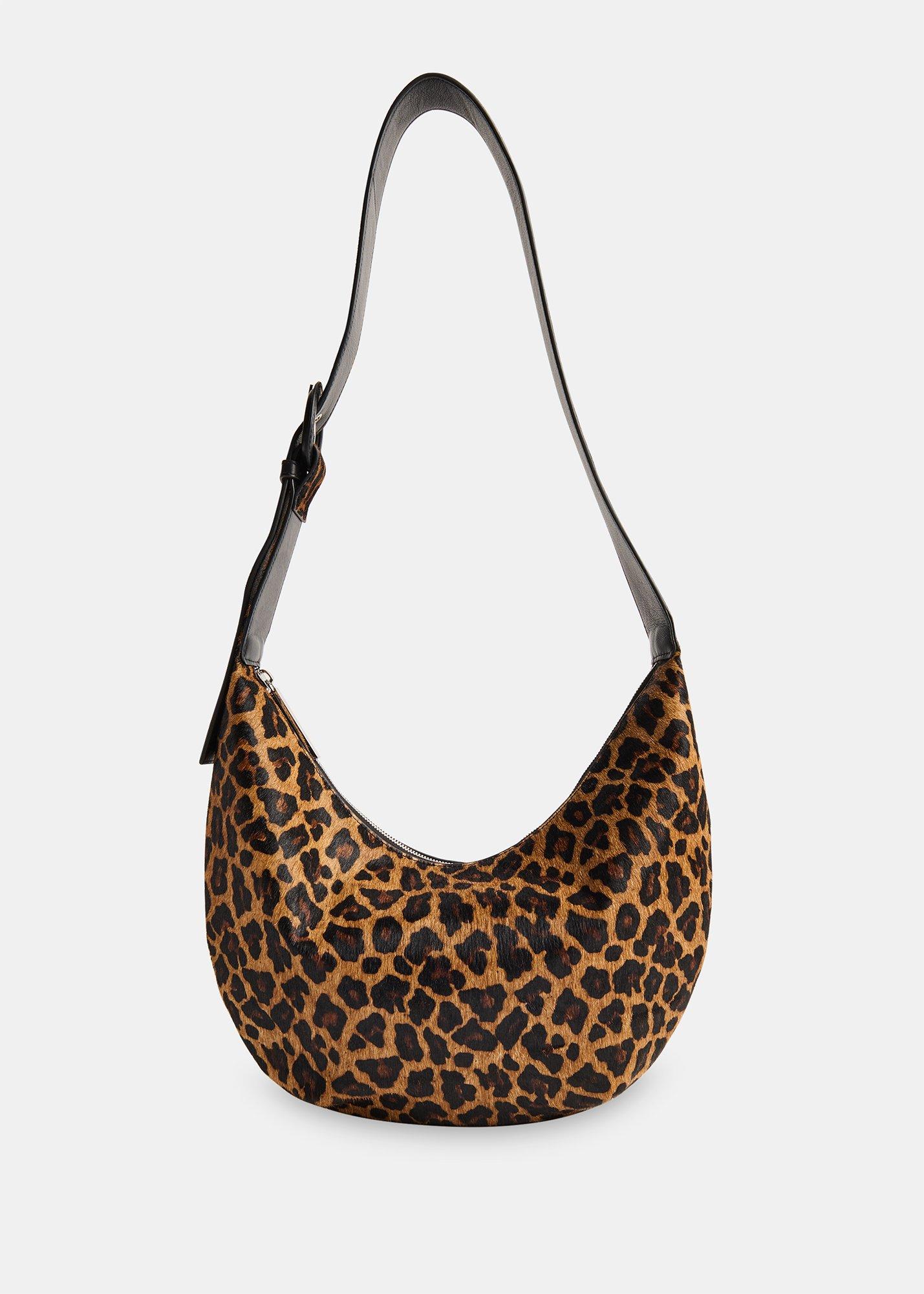 Leopard Print Sia Curved Crossbody Bag