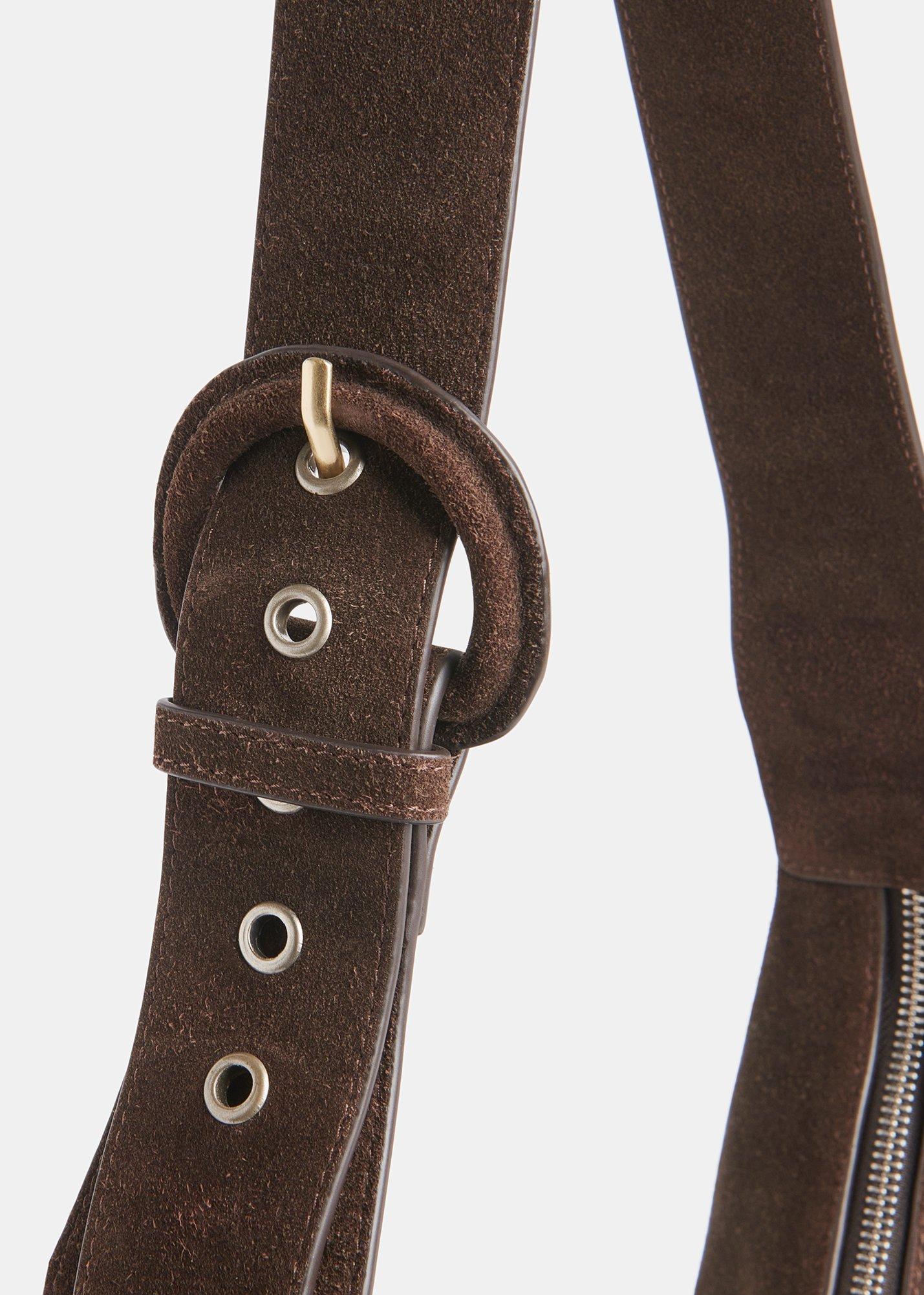 Sia Suede Curved Crossbody Bag