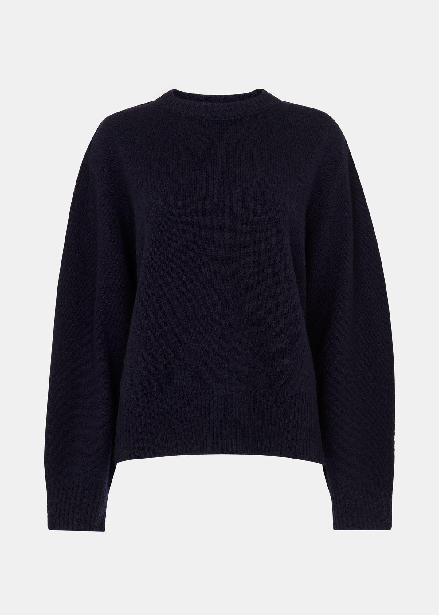 Side Stripe Detail Wool Knit