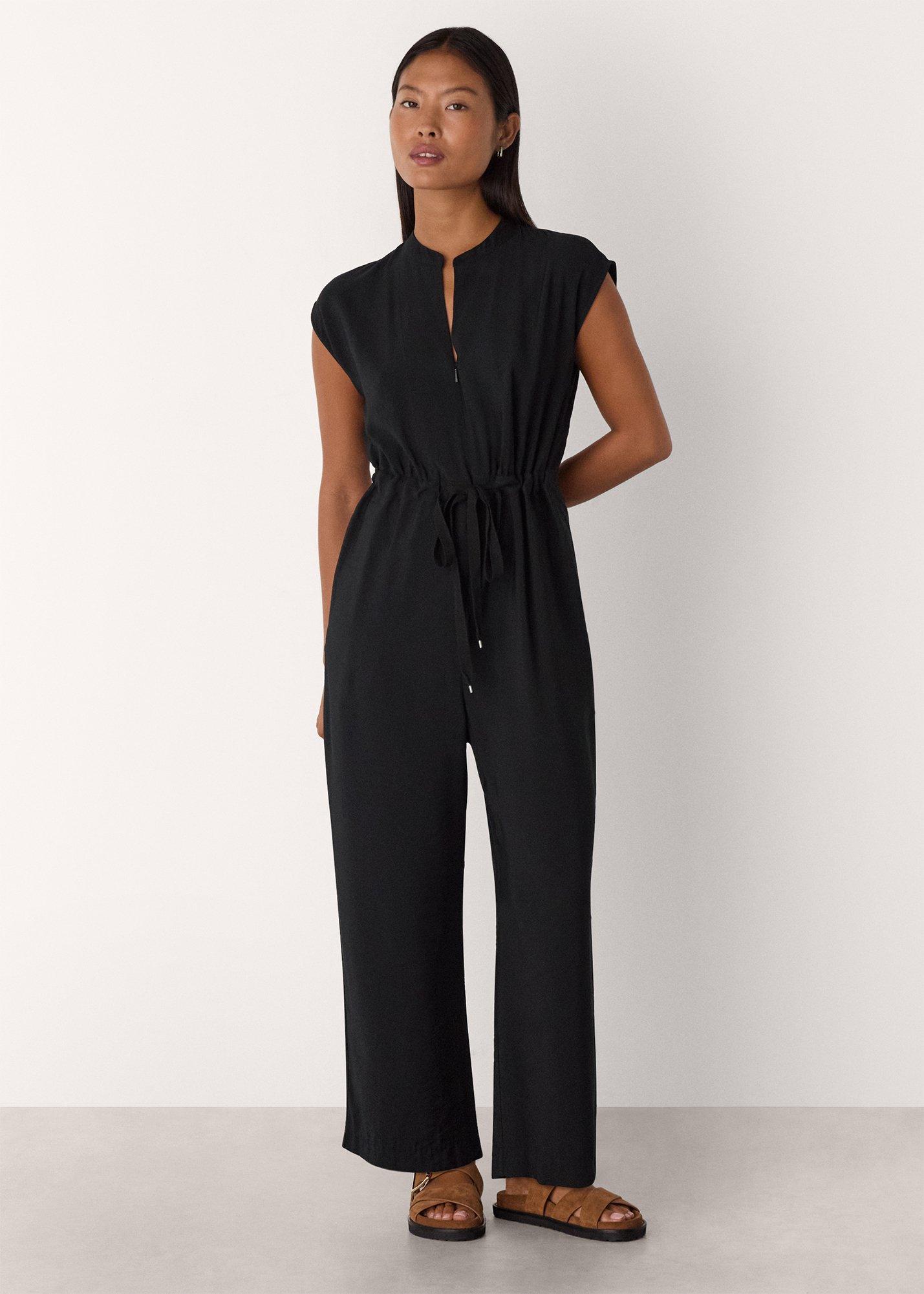 Petite Sleeveless Drawstring Jumpsuit
