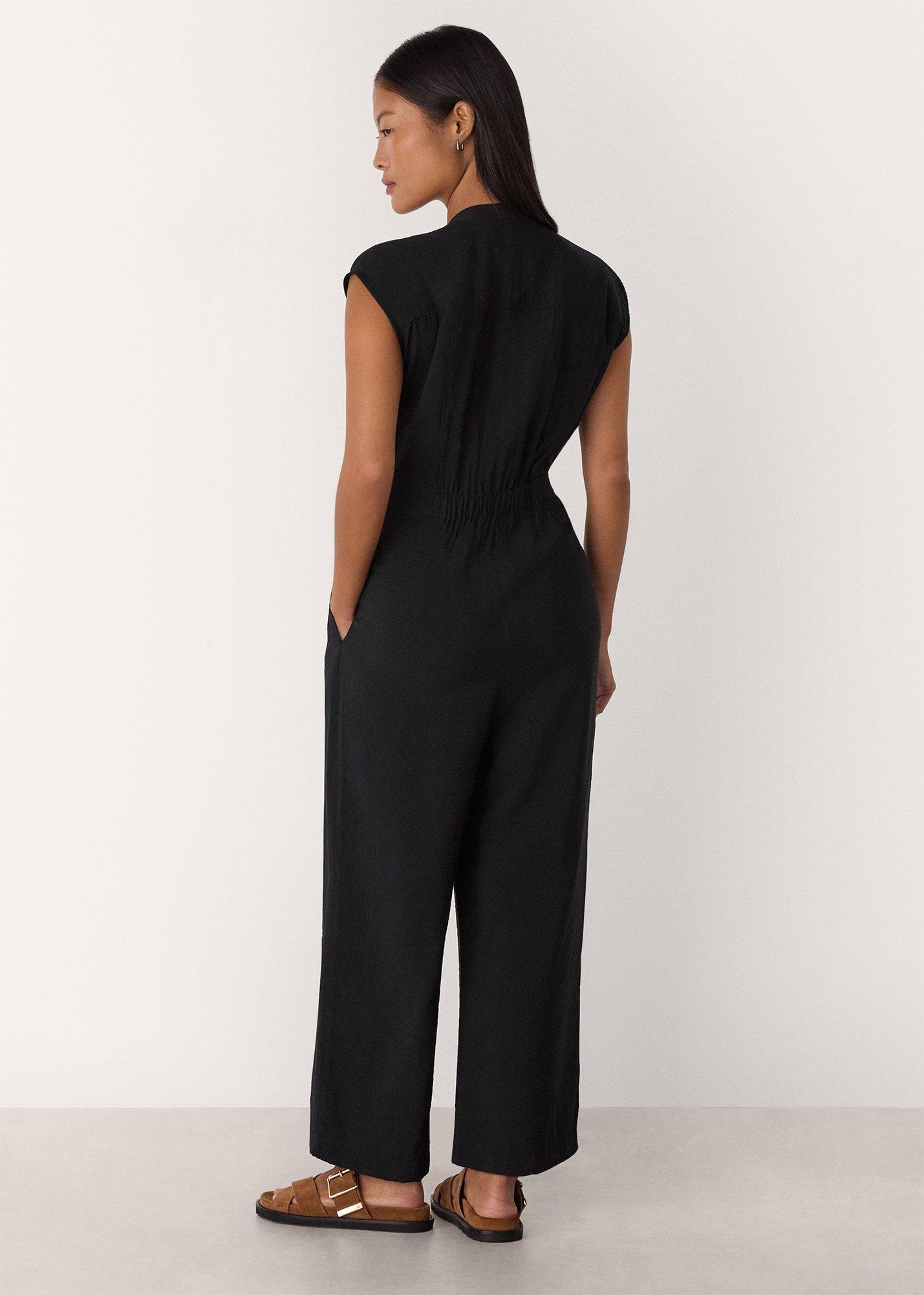 Petite Sleeveless Drawstring Jumpsuit
