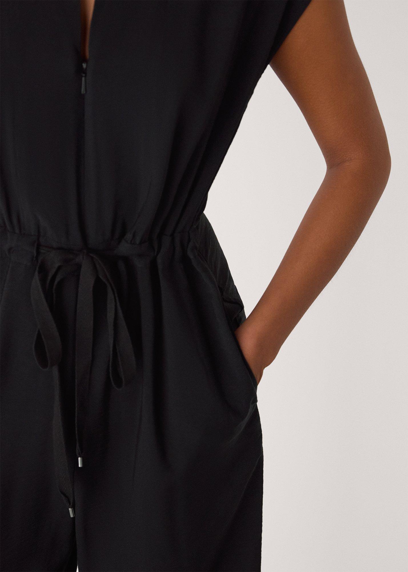 Petite Sleeveless Drawstring Jumpsuit