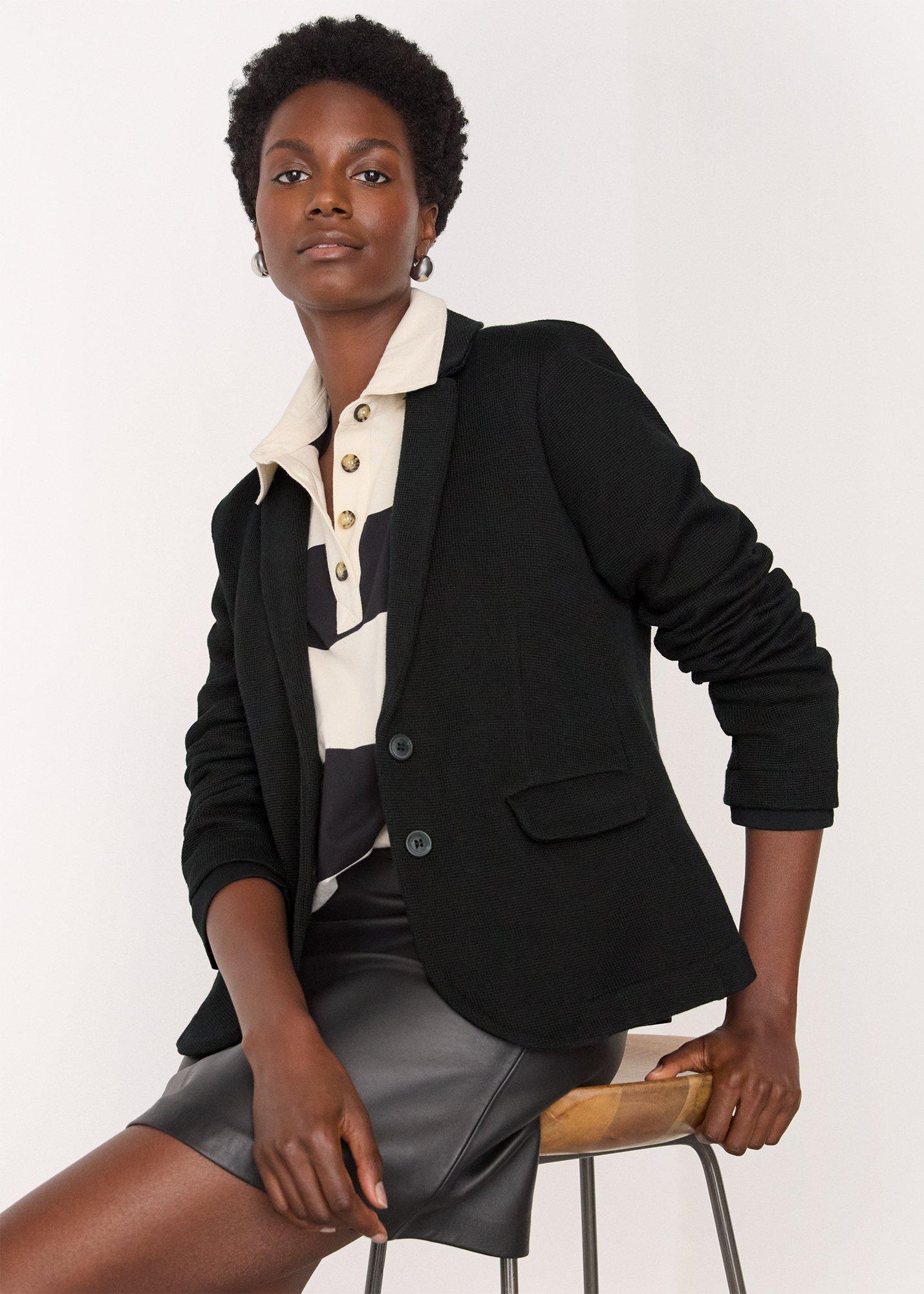 Black Slim Jersey Jacket