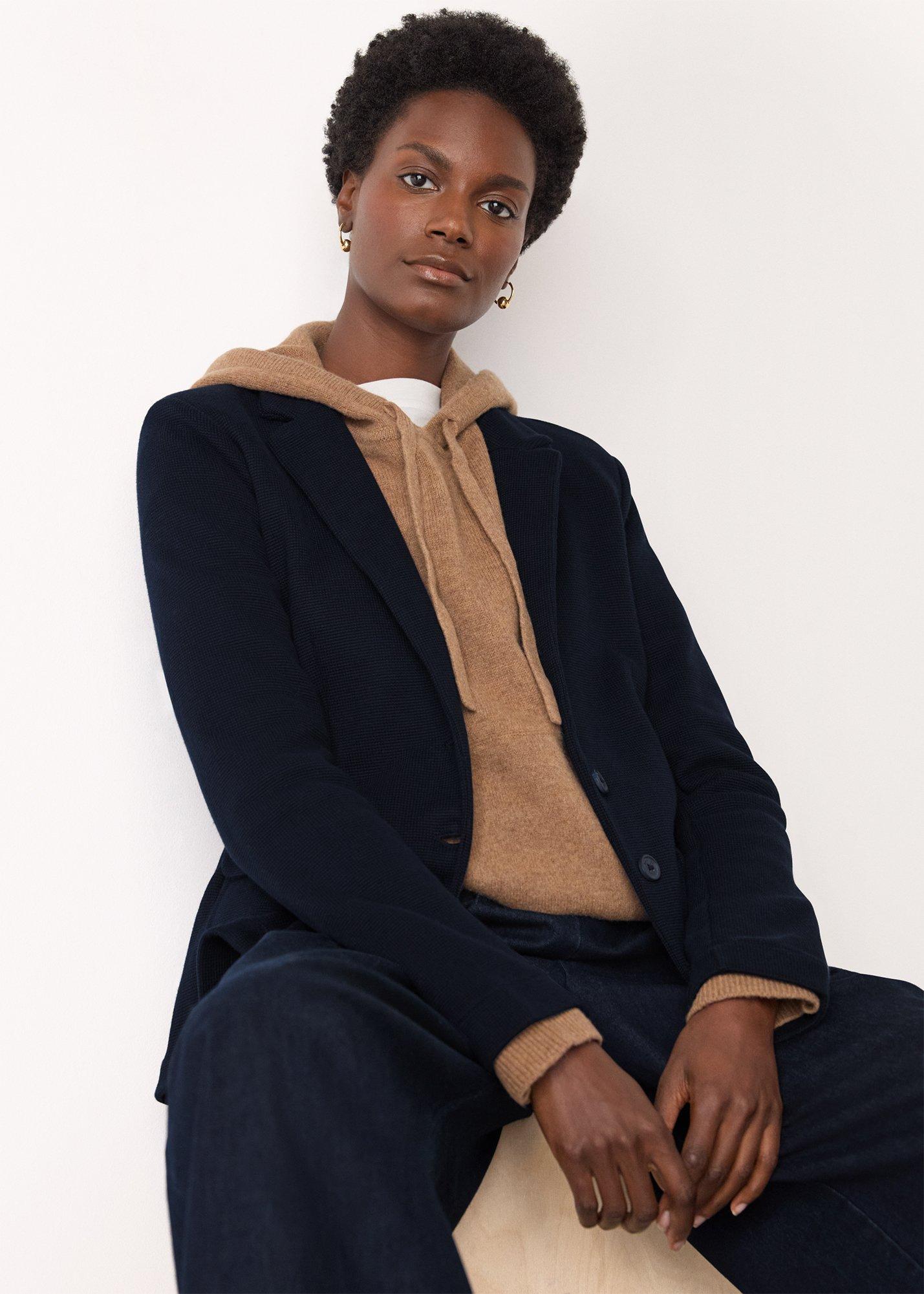 Navy Slim Jersey Jacket