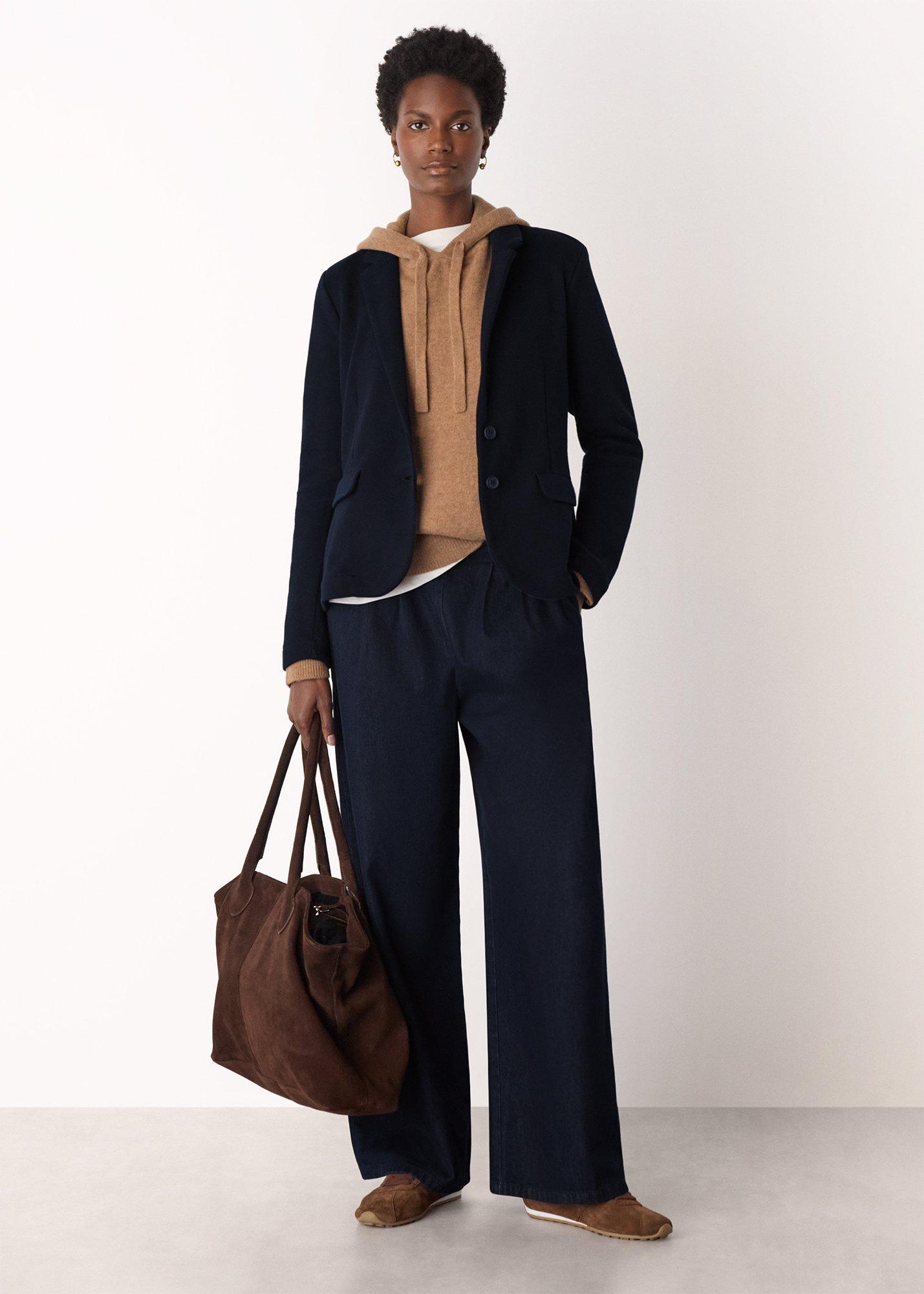 Navy Slim Jersey Jacket