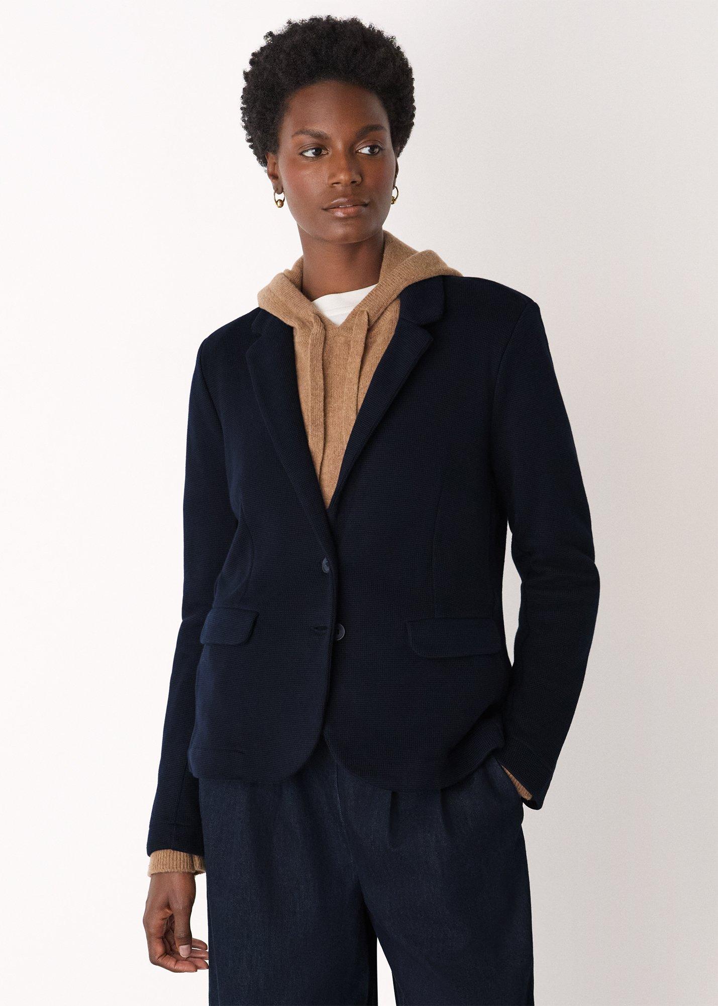 Slim Jersey Jacket Navy