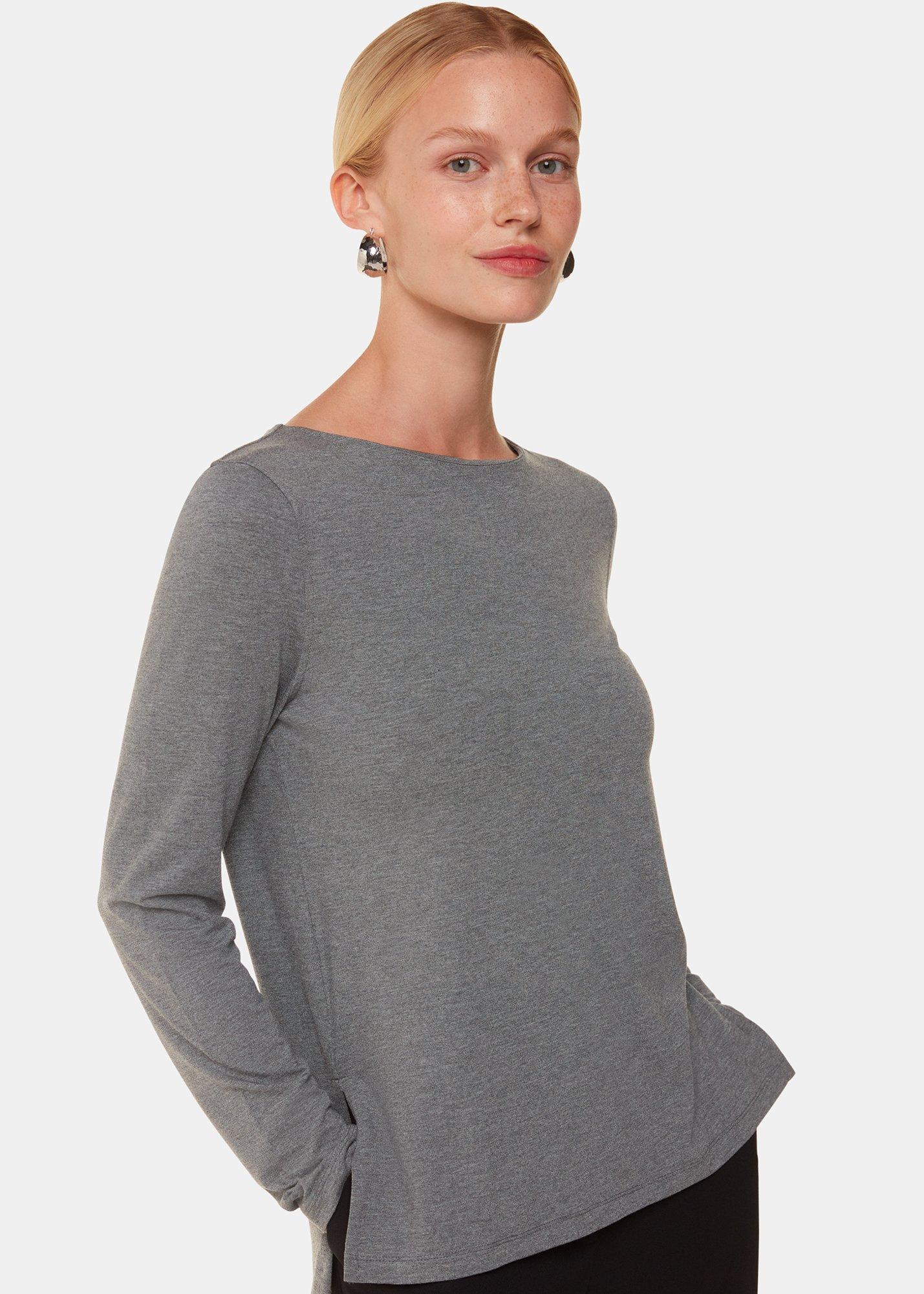 Slim Straight Neck Jersey Top