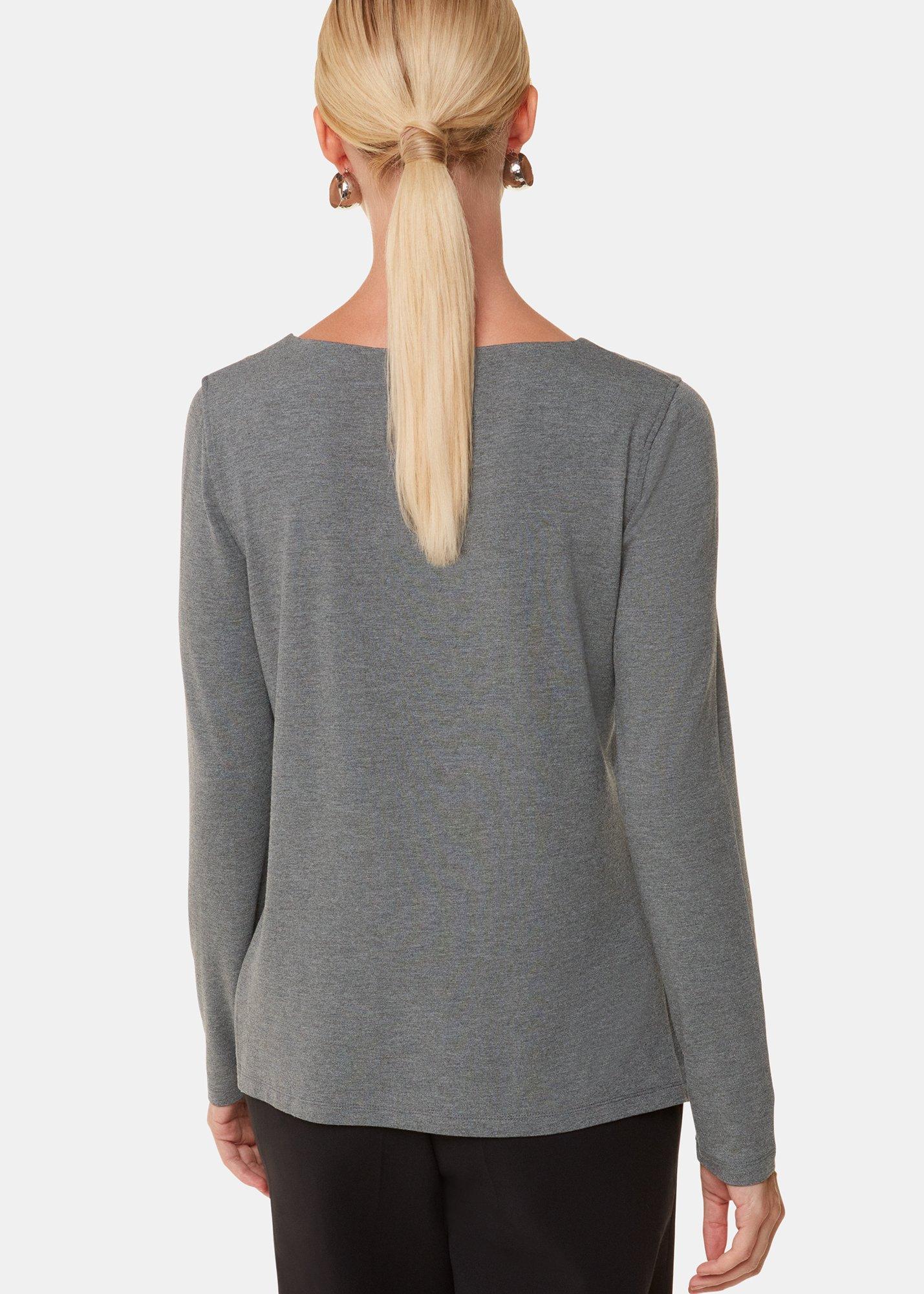 Slim Straight Neck Jersey Top