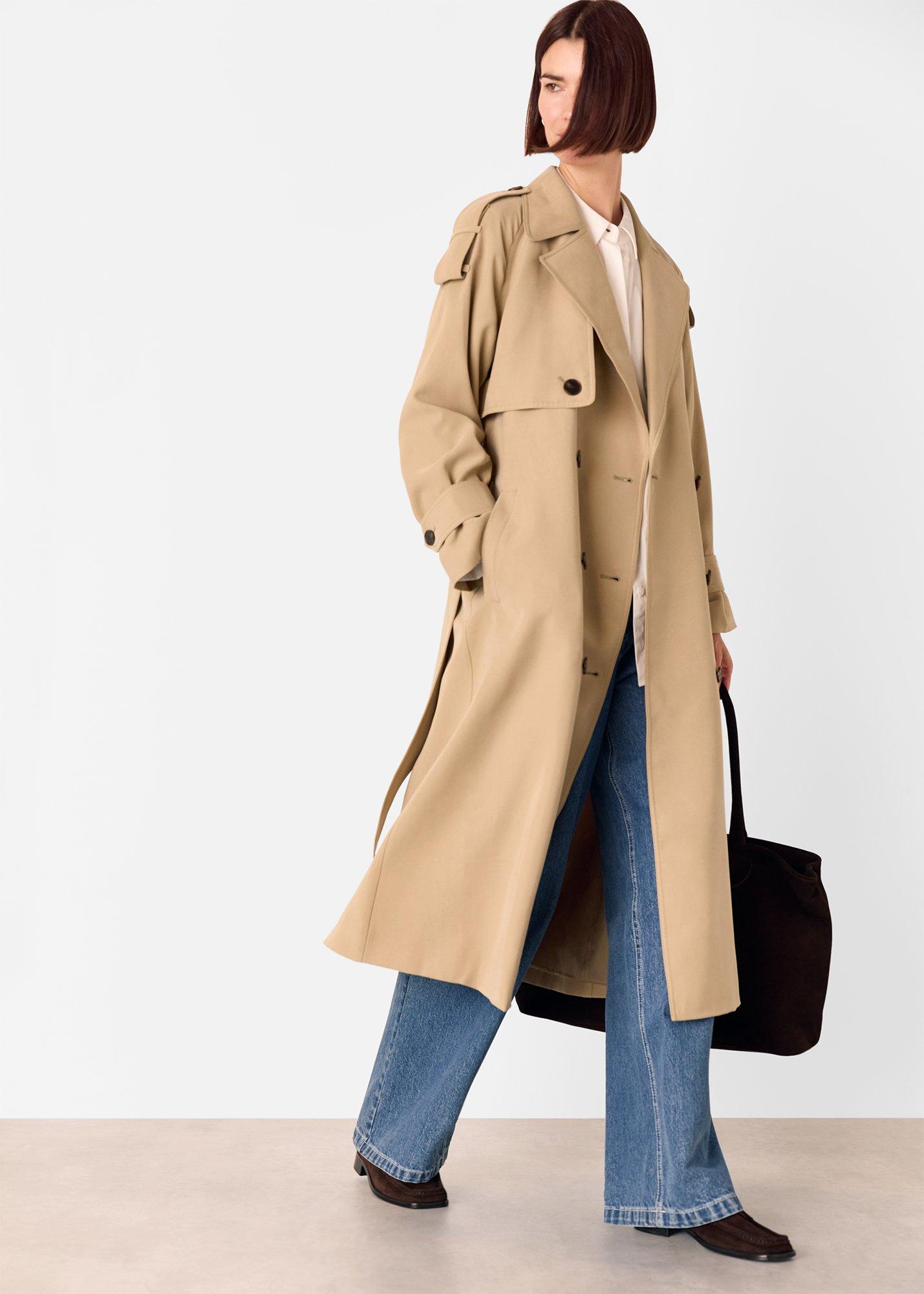 Neutral Soft Voluminous Trench Coat