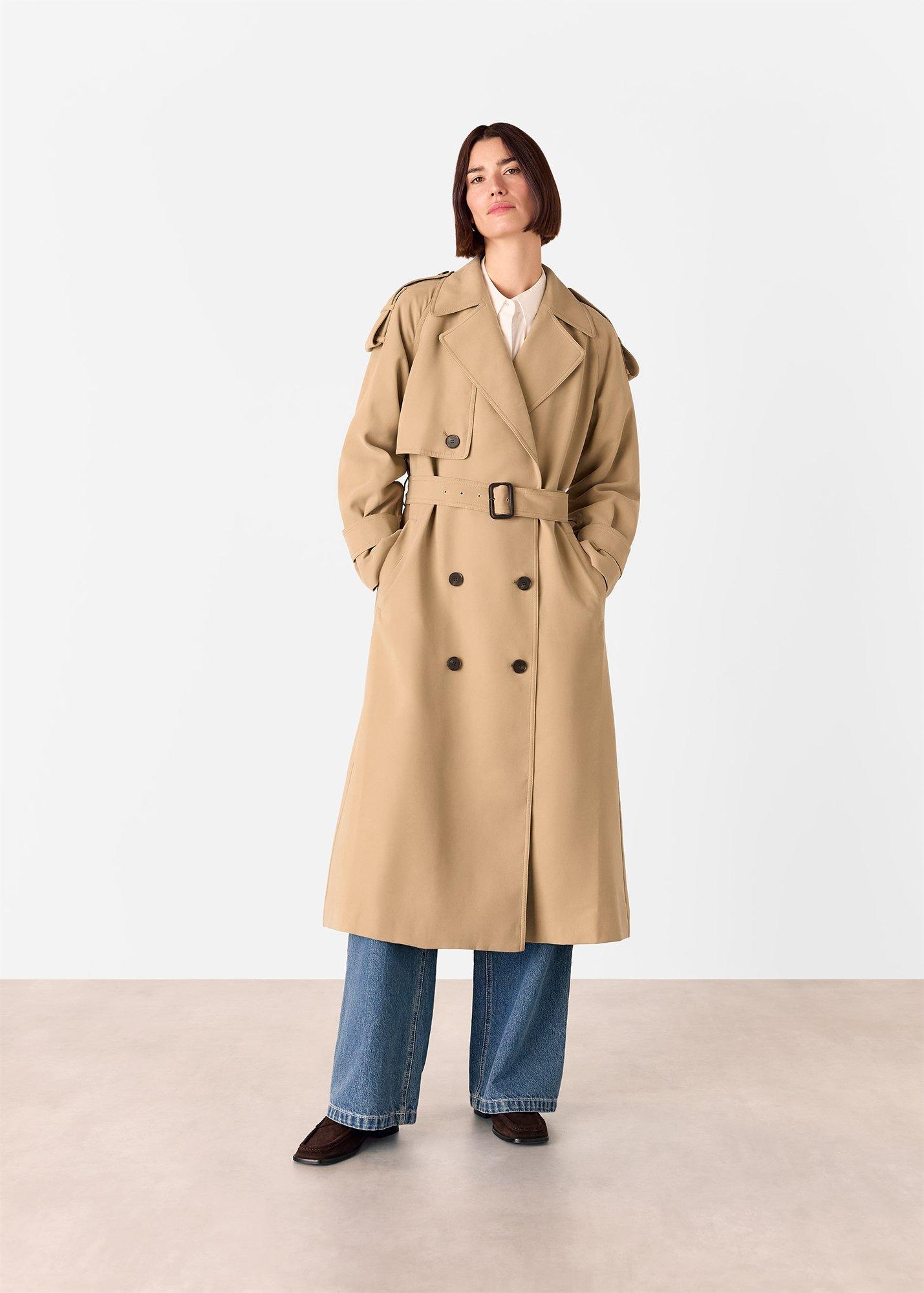 Neutral Soft Voluminous Trench Coat