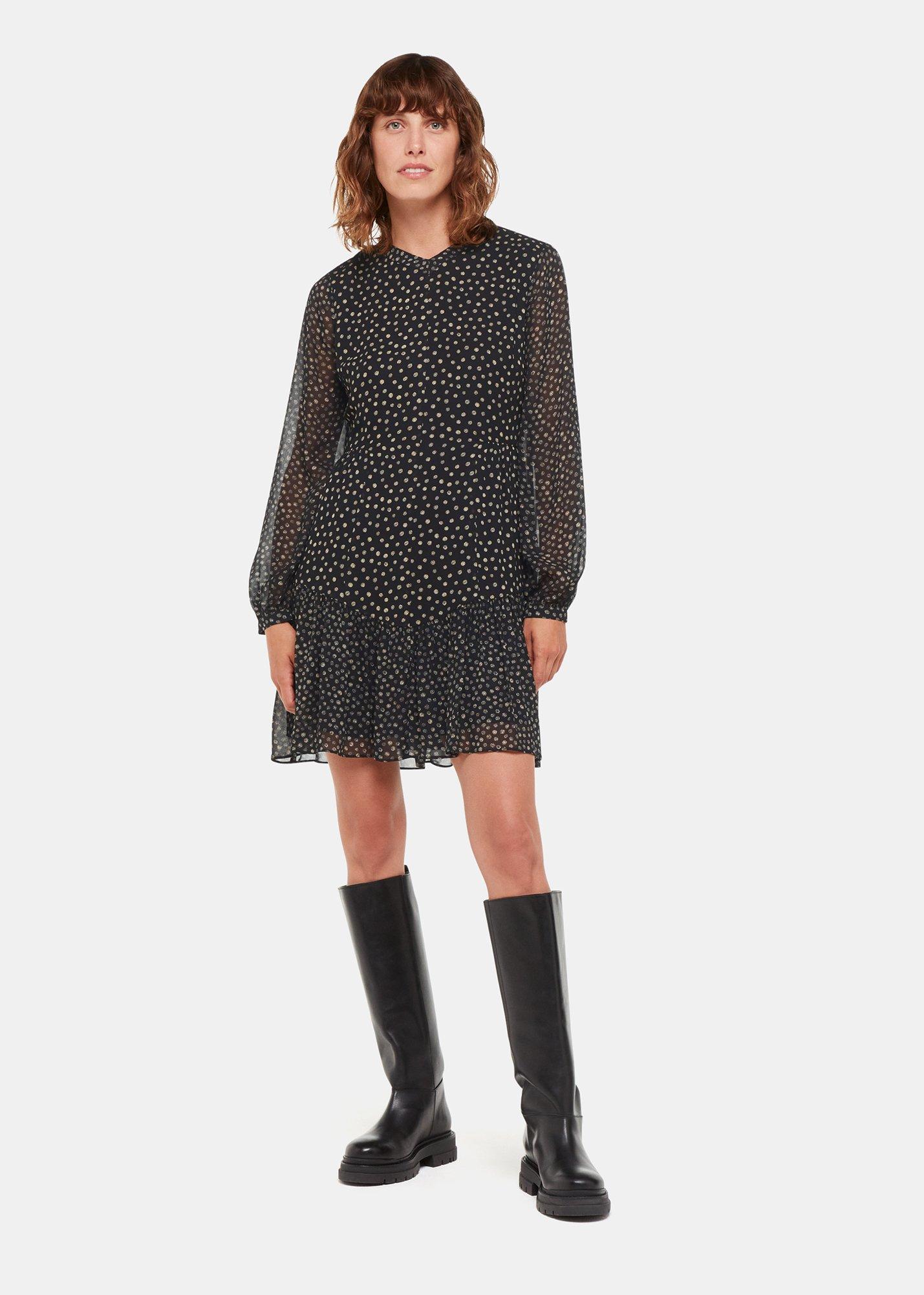 Black Speckled Polka Dot Dress
