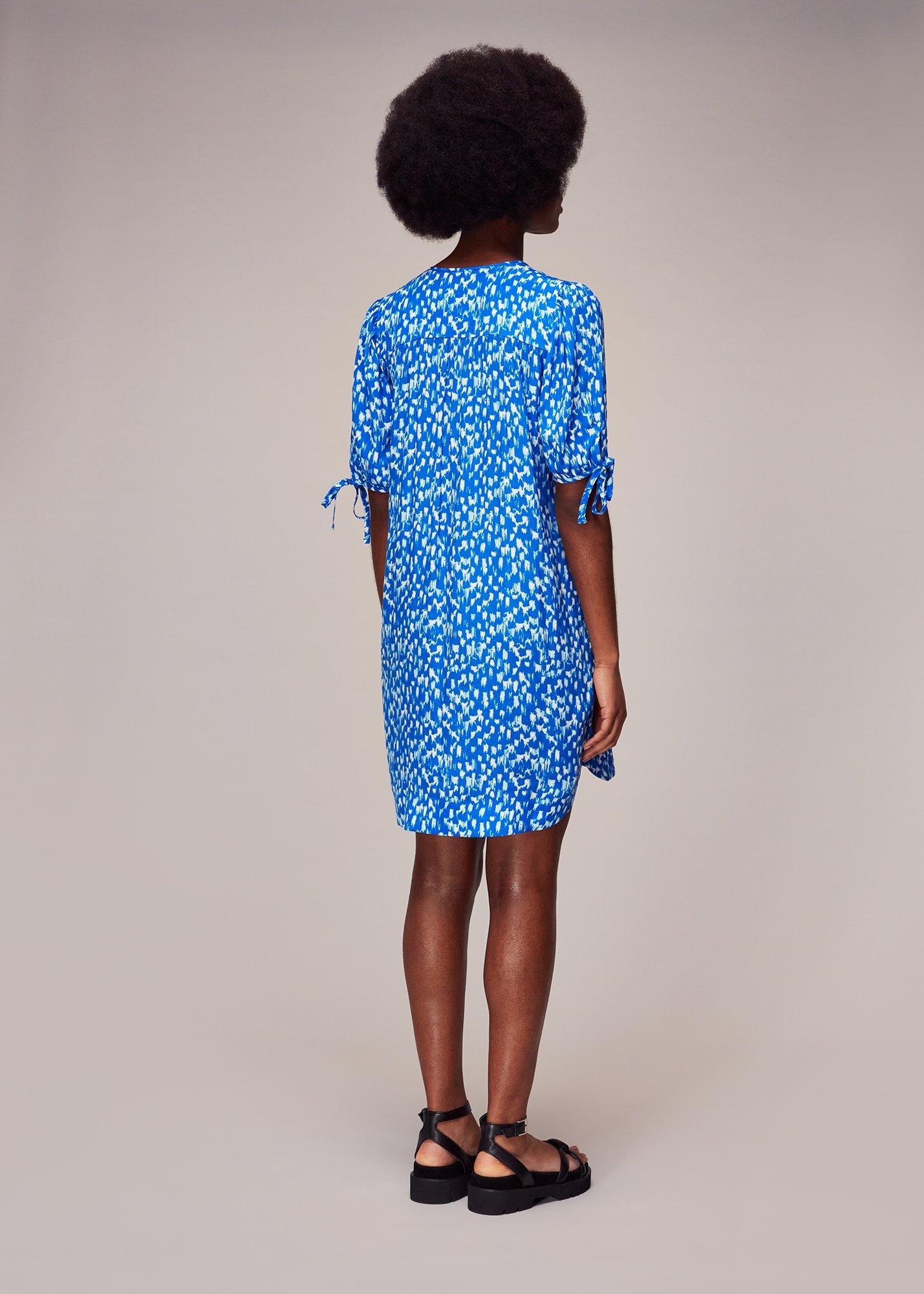 Blue Speeding Squares Frankie Dress