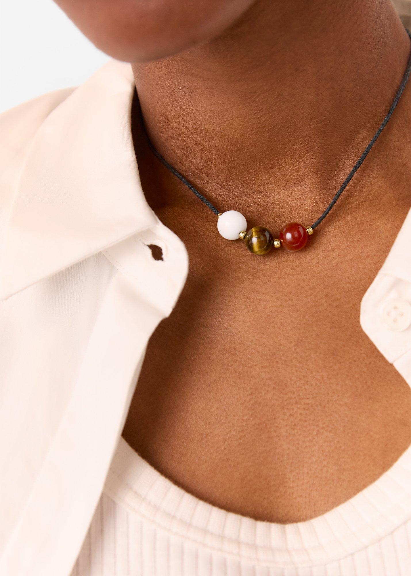 Sphere Bead Cord Necklace