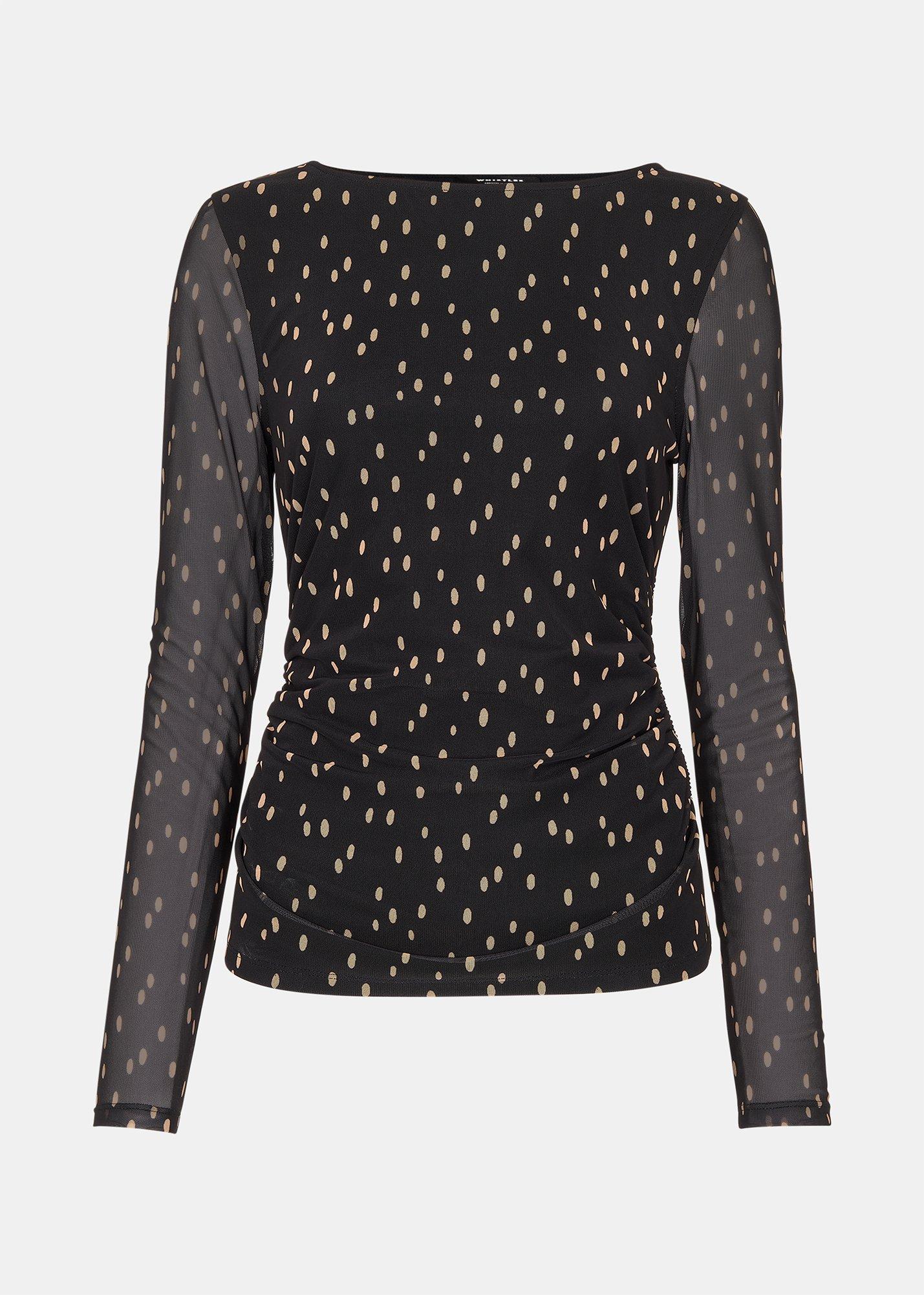 Spot Print Mesh Jersey Top