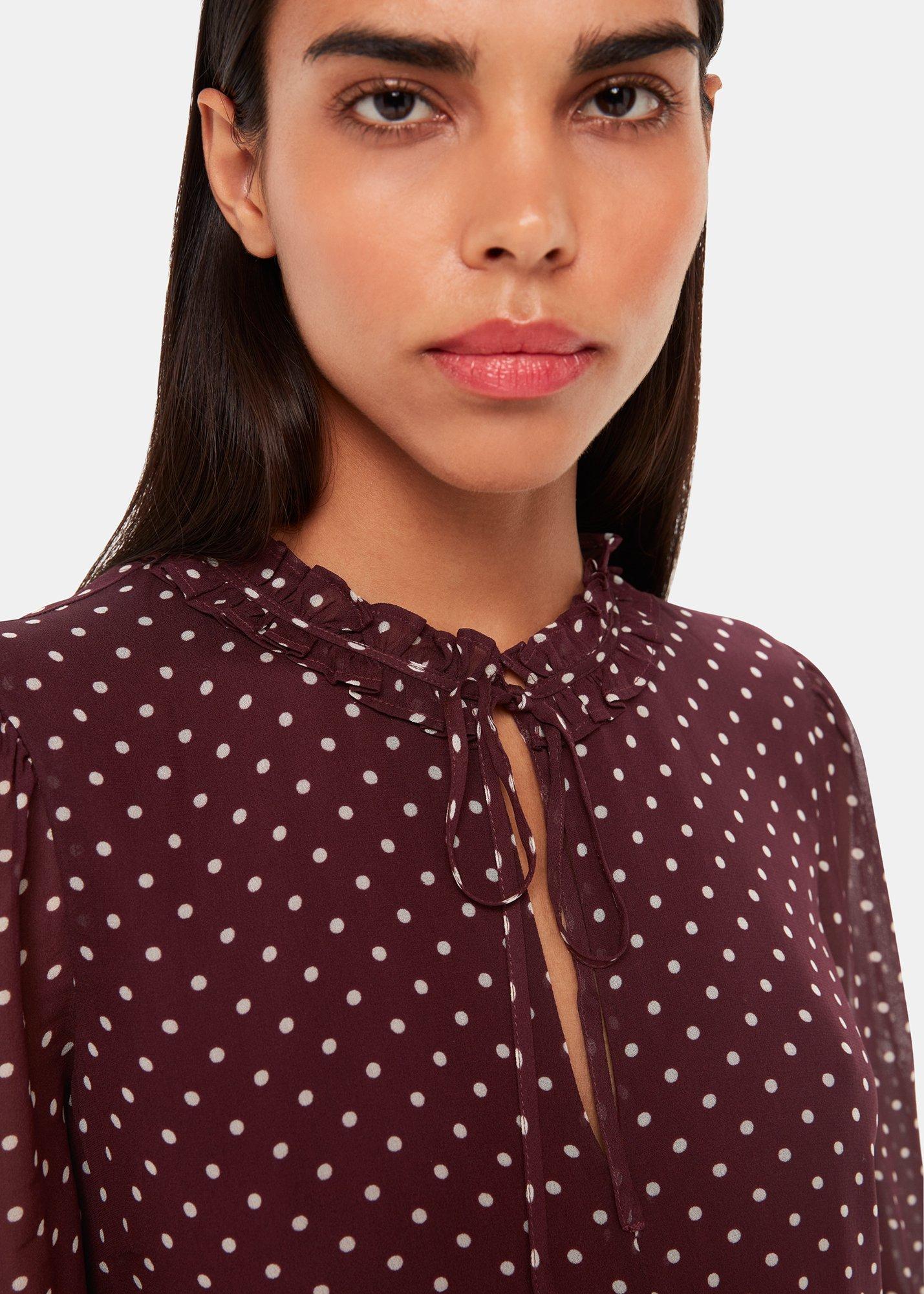Spot Print Trapeze Midi Dress