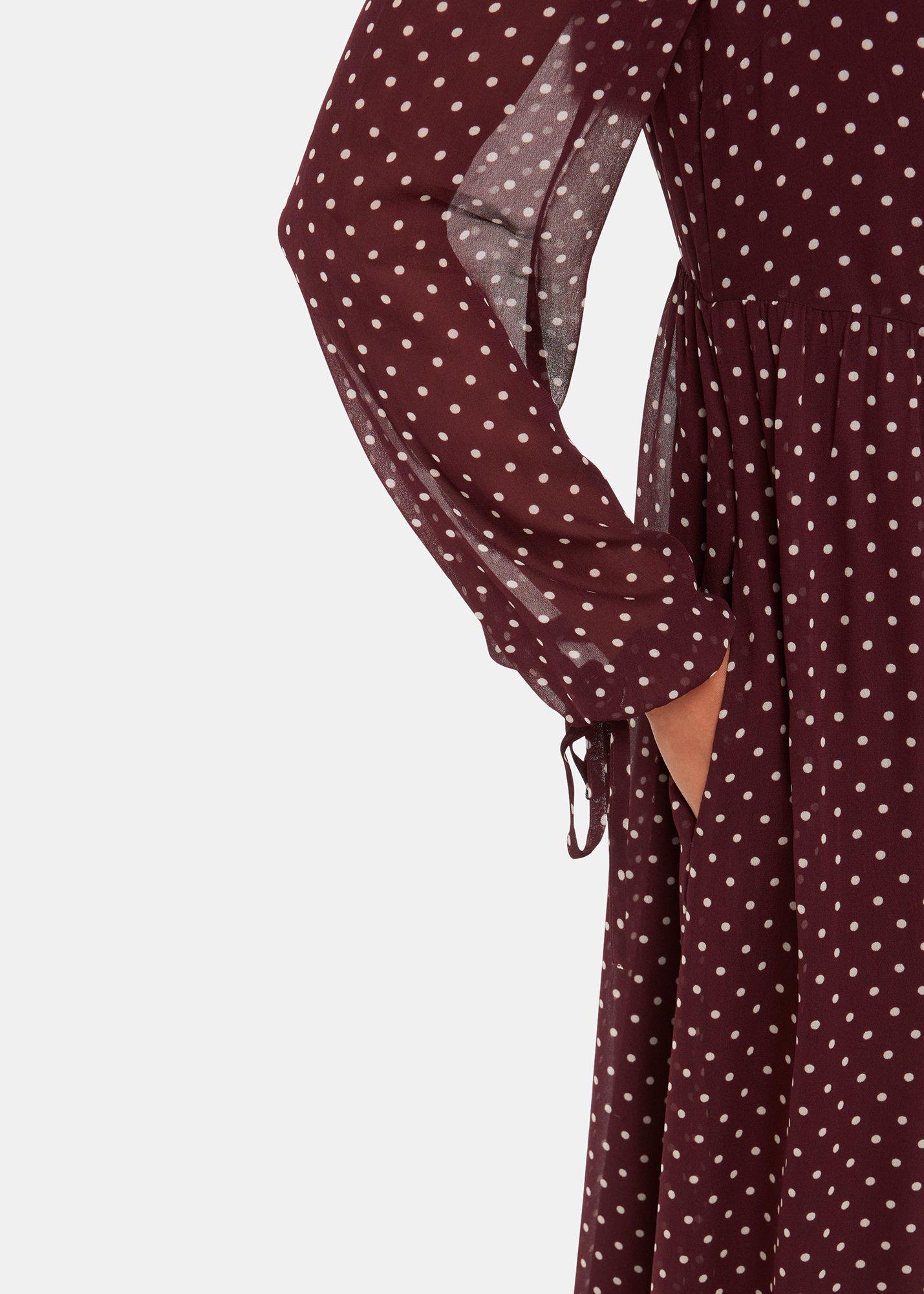 Spot Print Trapeze Midi Dress