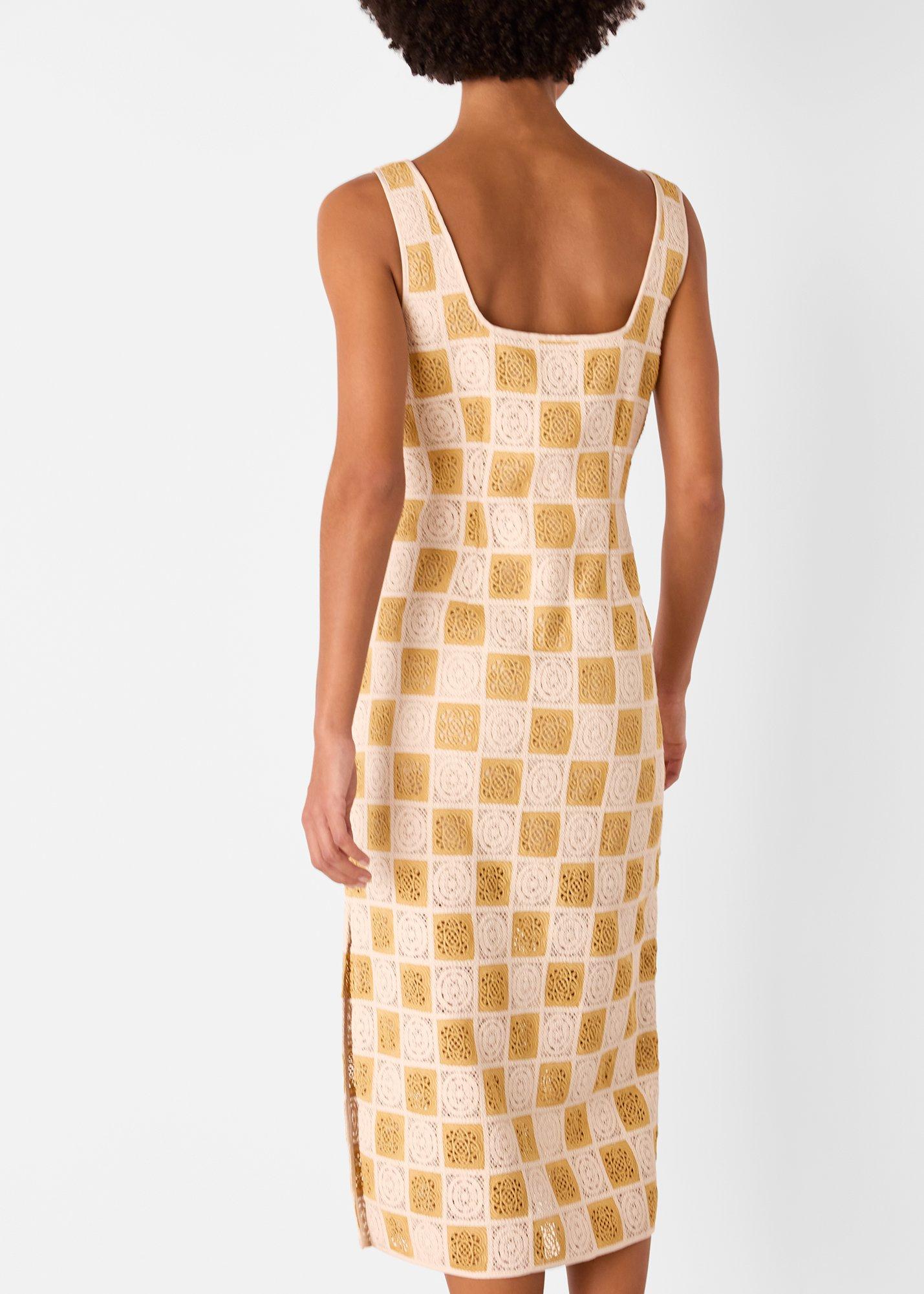 Cotton Crochet Midi Dress