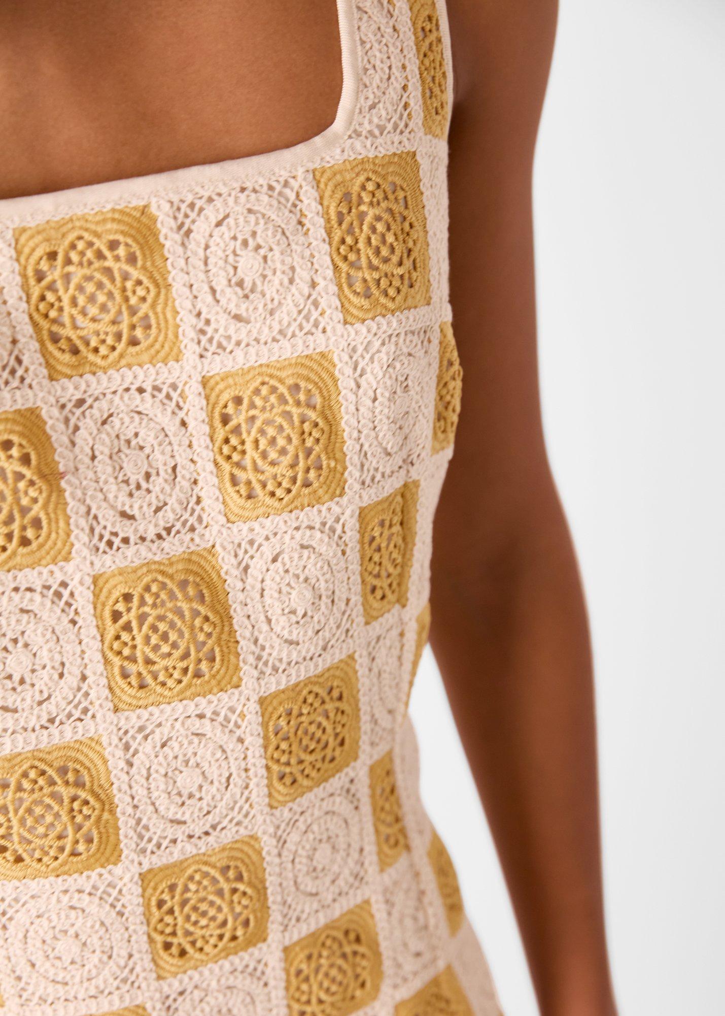 Cotton Crochet Midi Dress