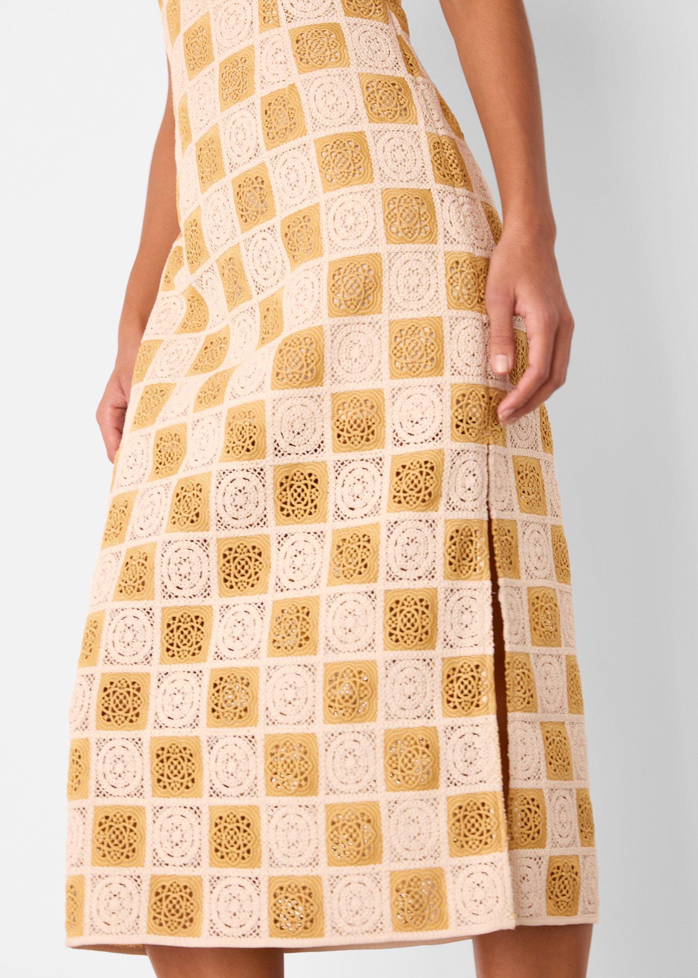 Cotton Crochet Midi Dress