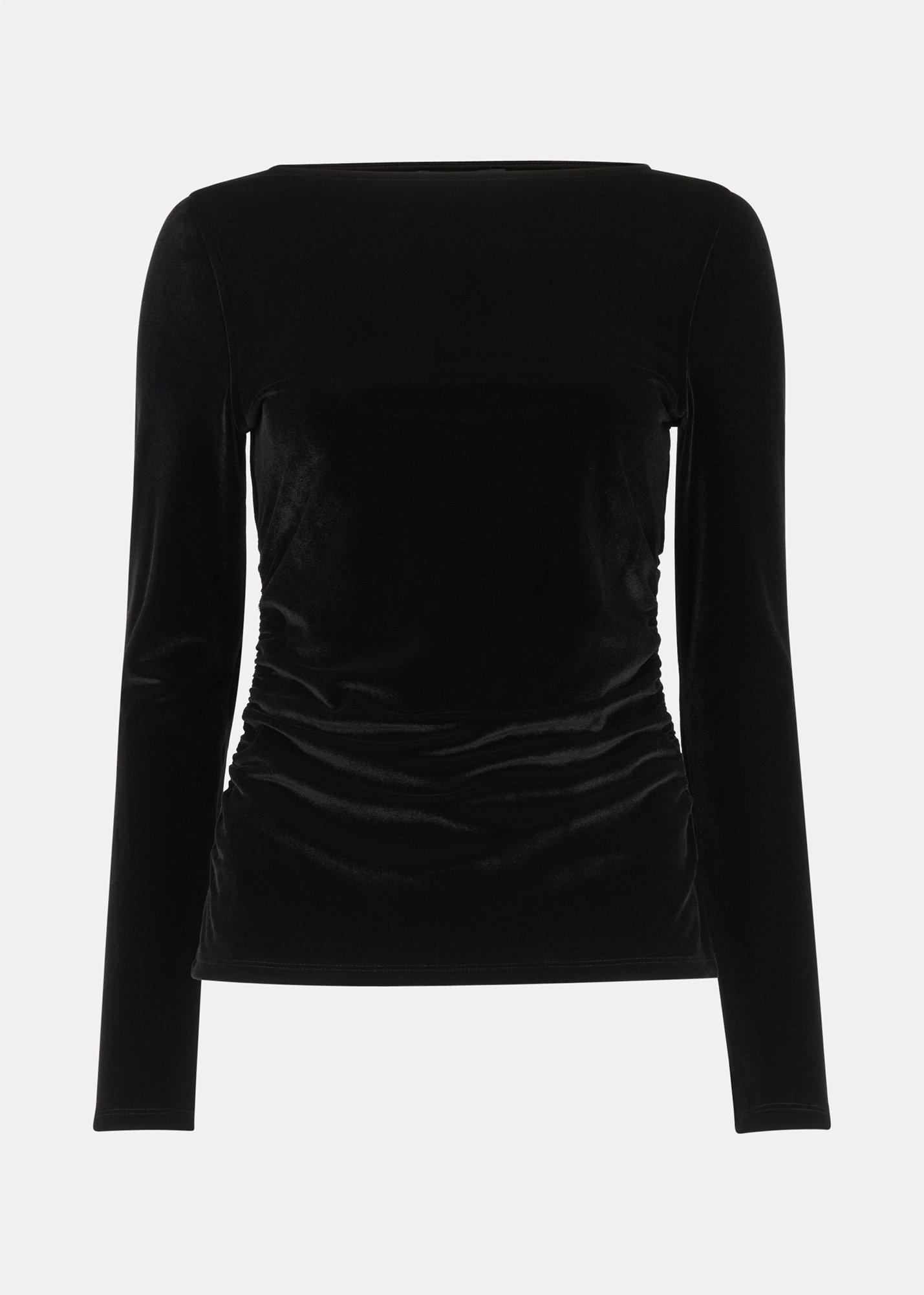 Straight Neck Velvet Top