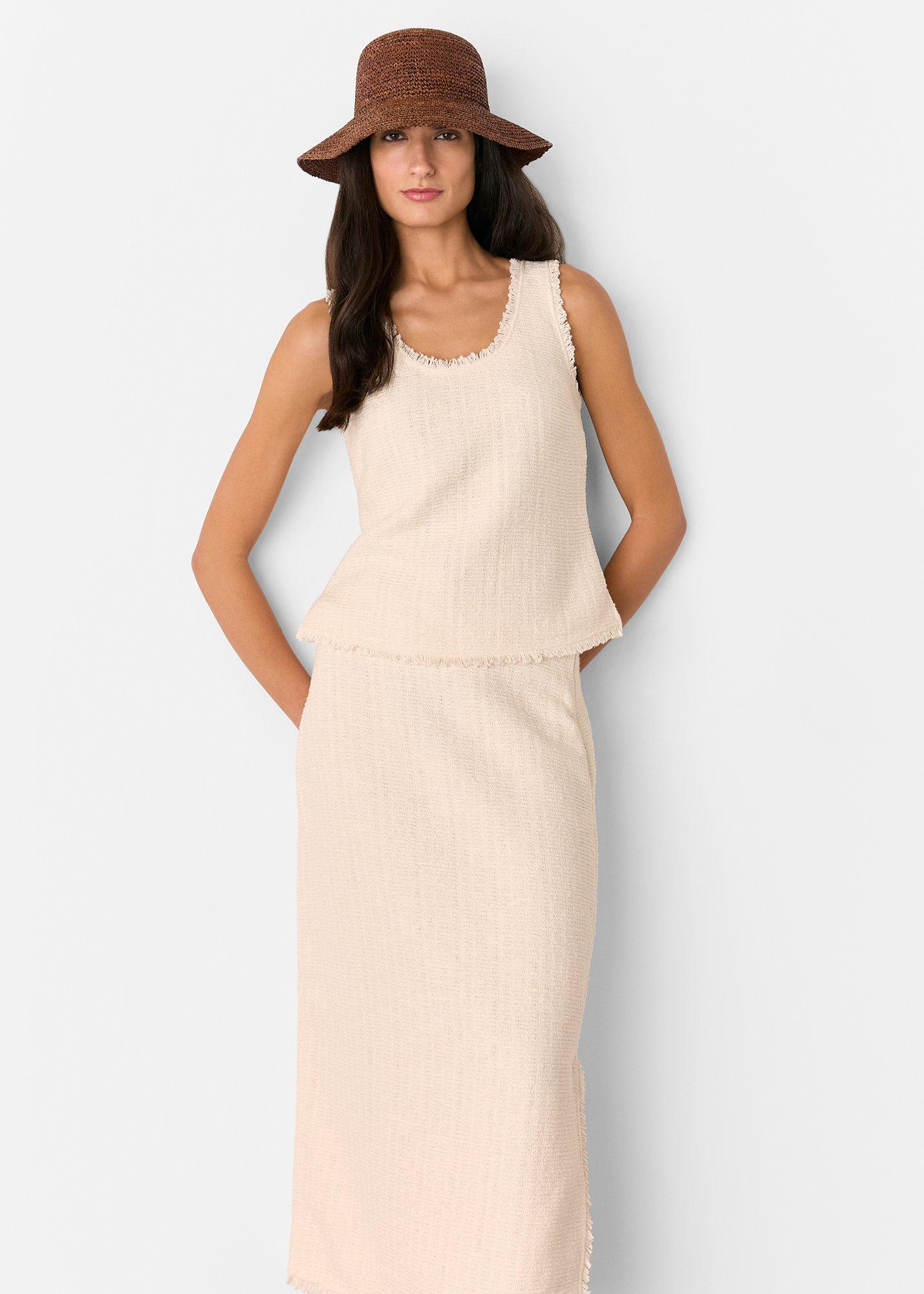 Brown Straw Bucket Hat