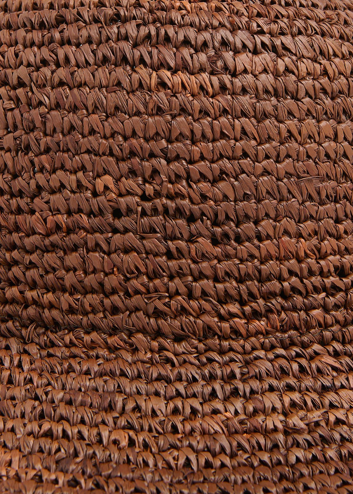 Brown Straw Bucket Hat