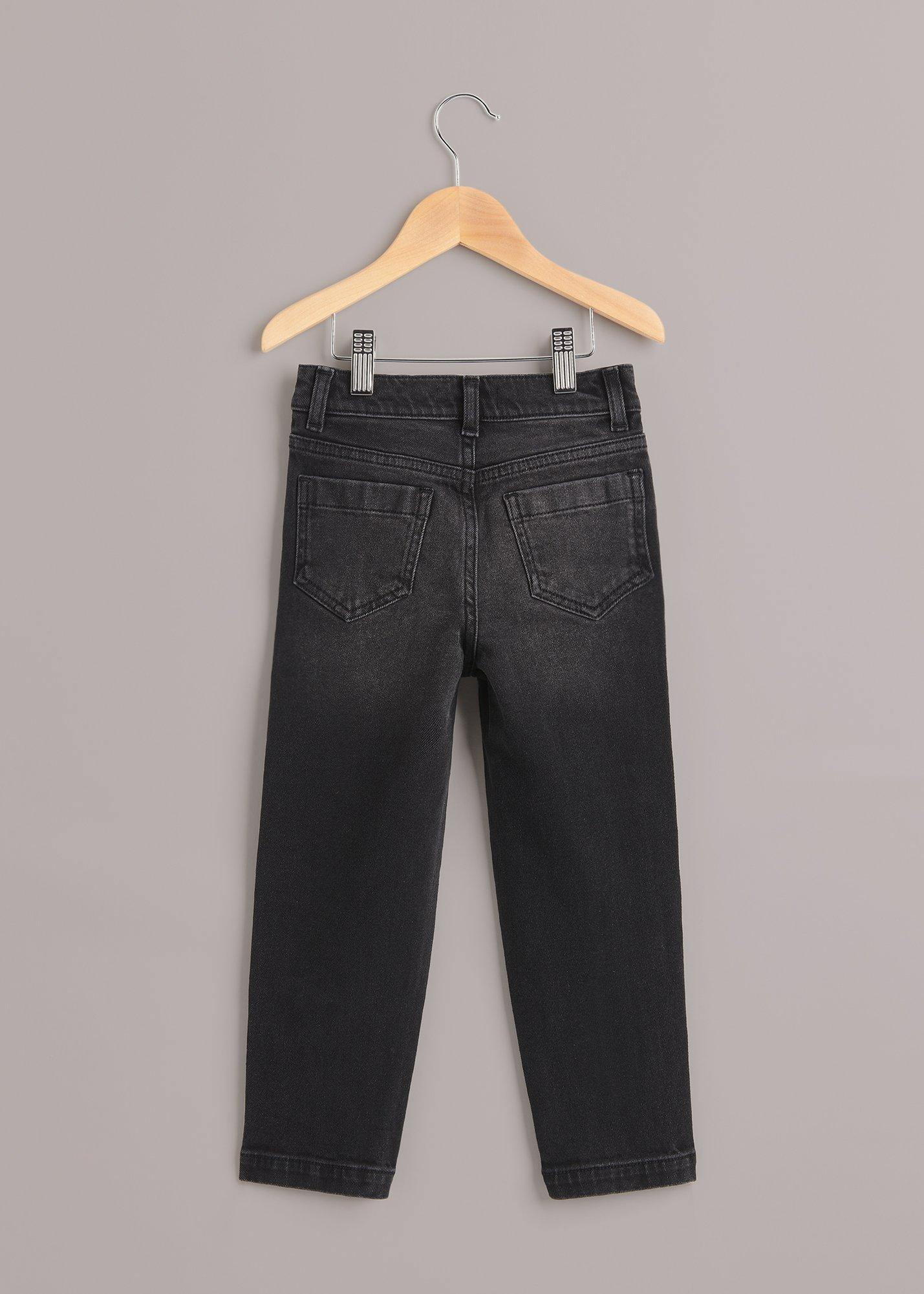 Black Stretch Barrel Leg Jean