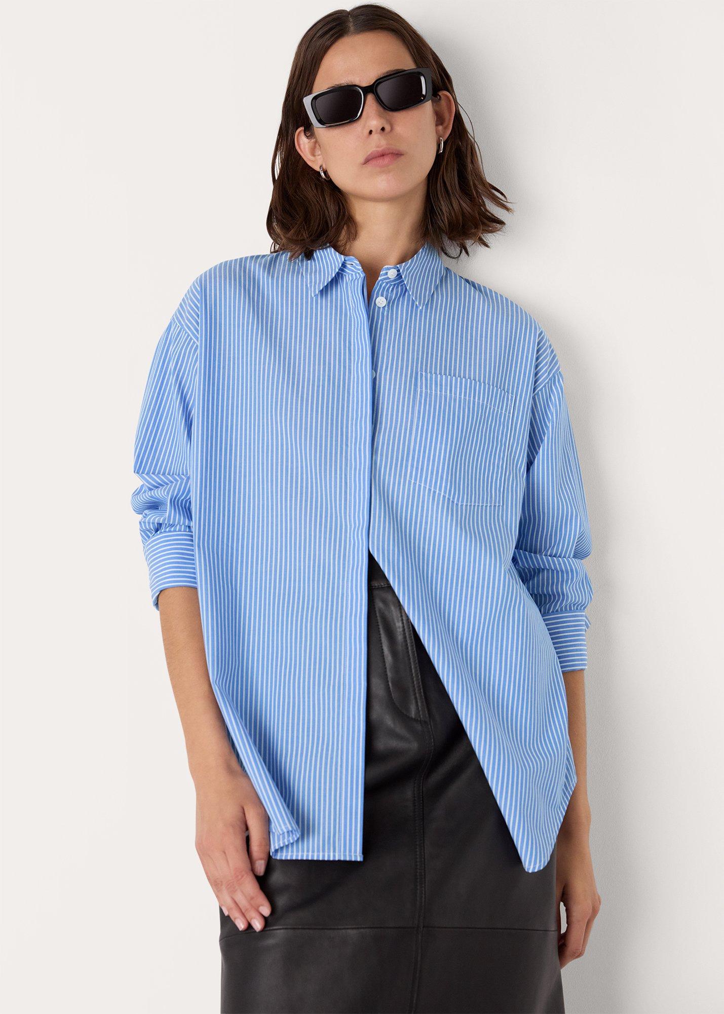 Blue Stripe Oversized Shirt