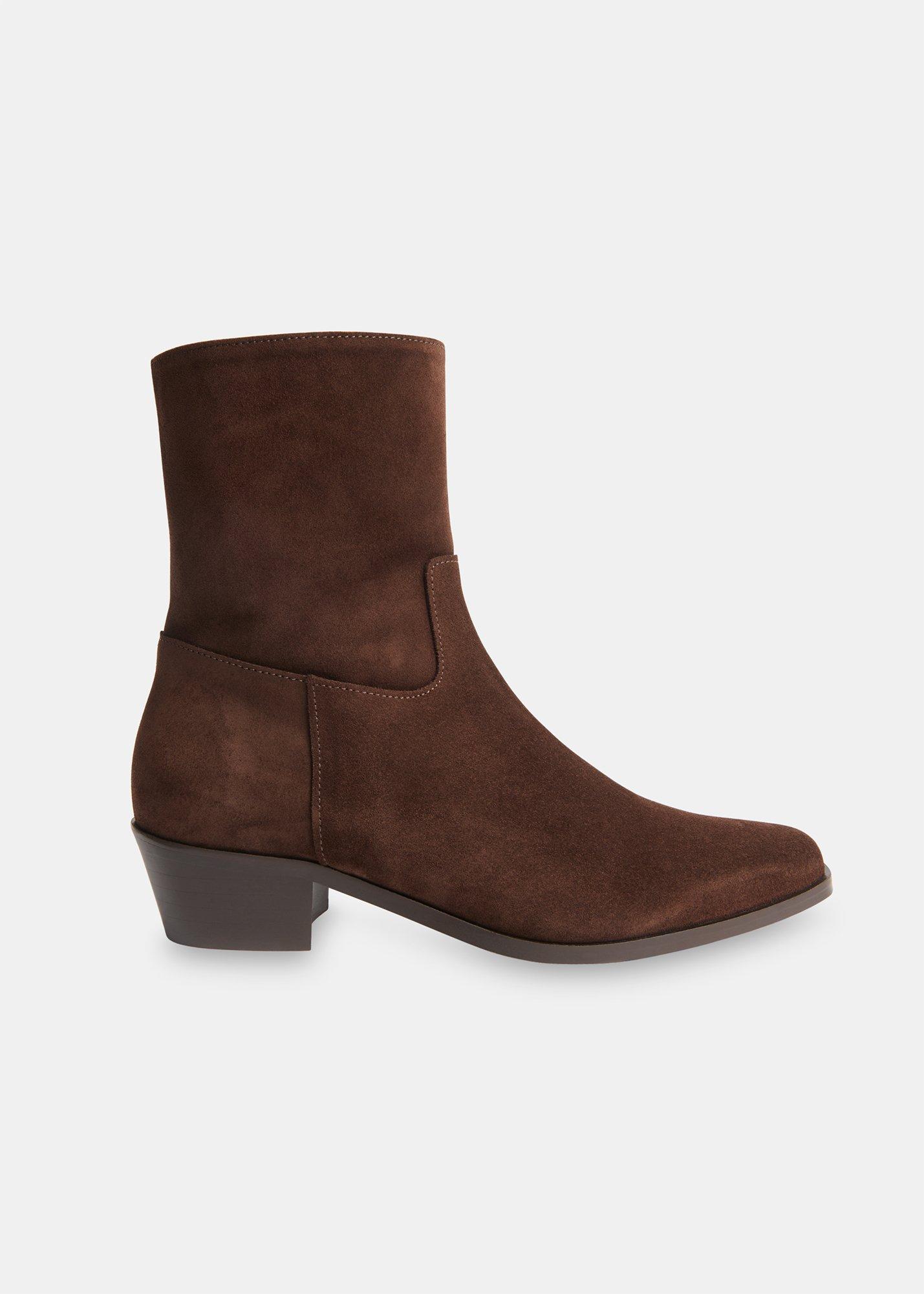 Chocolate Suede Clean Western Boot
